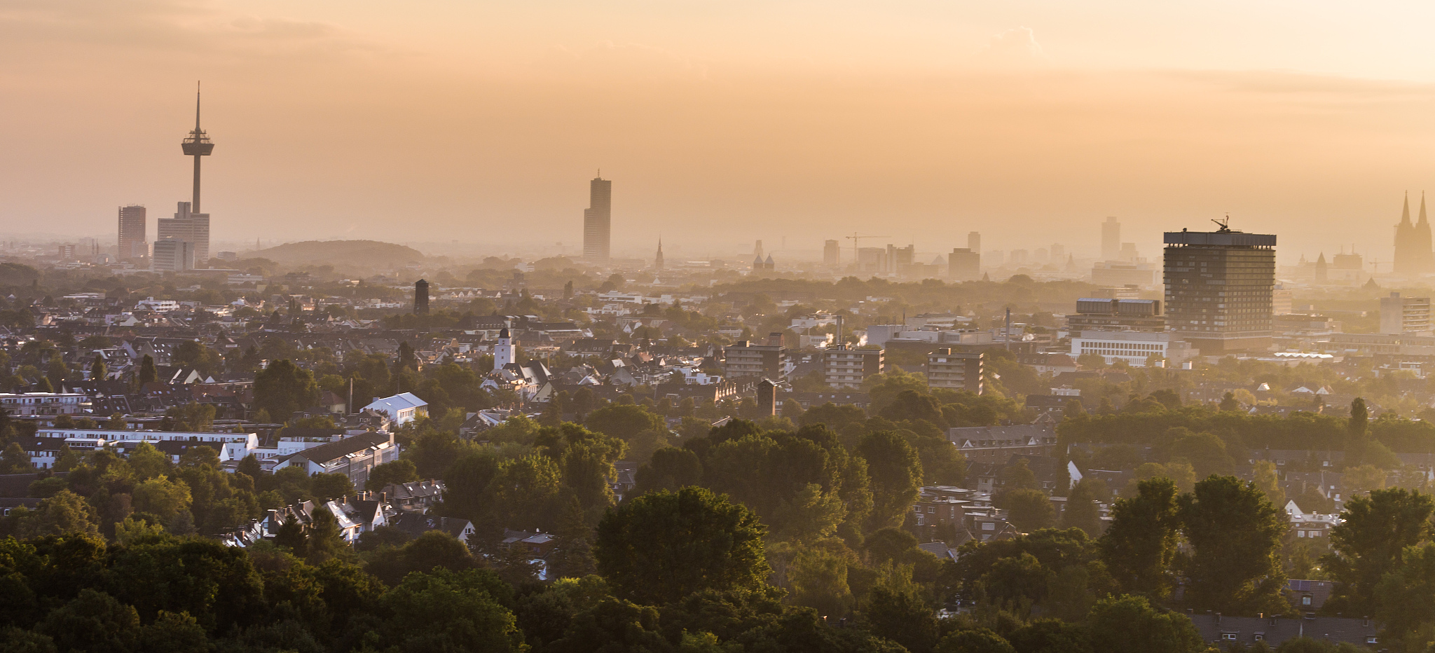 view over cologne at morning