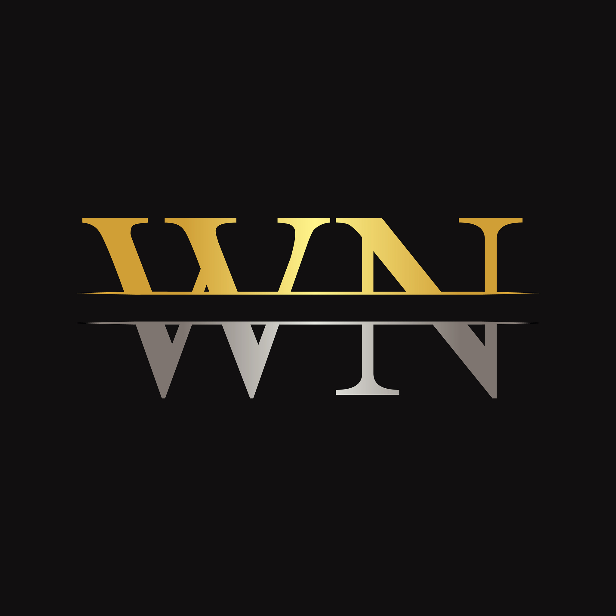 initial wn letter linked logo creative letter wn