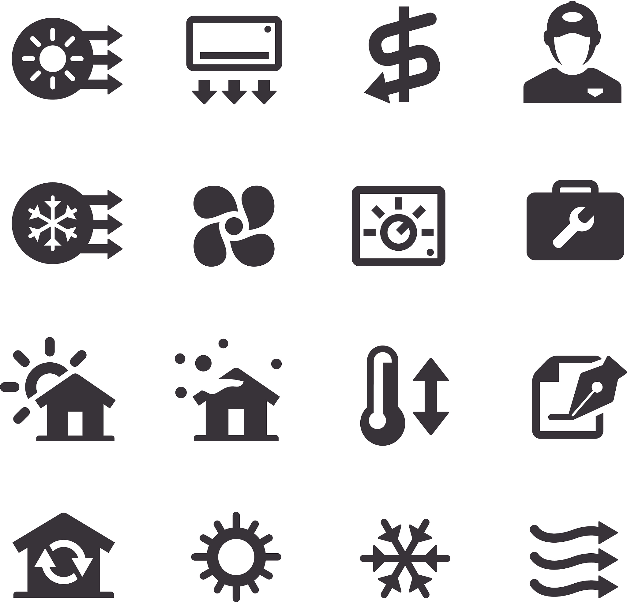 air condition system icons - acme series