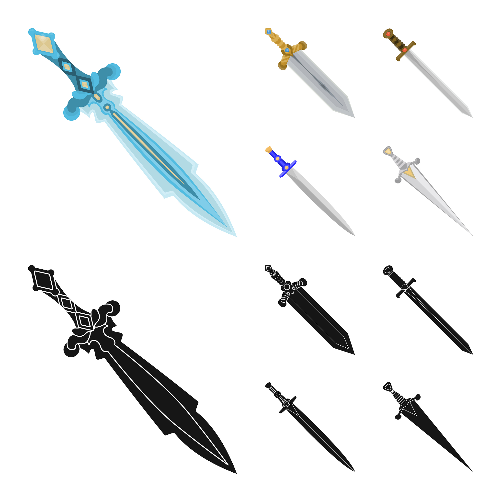 isolated object game and armor icon collection
