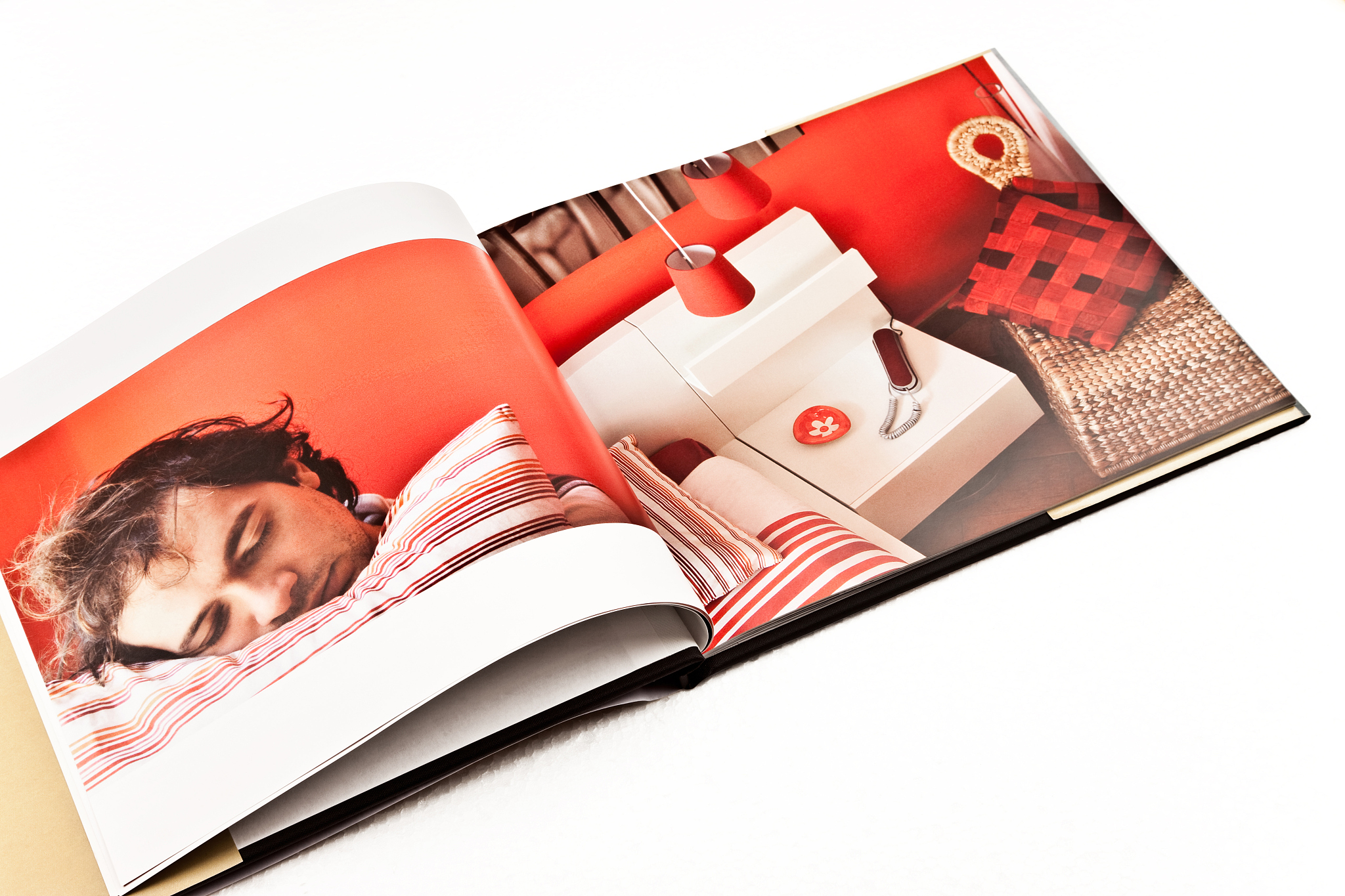 adult man and furnishing picture on a book