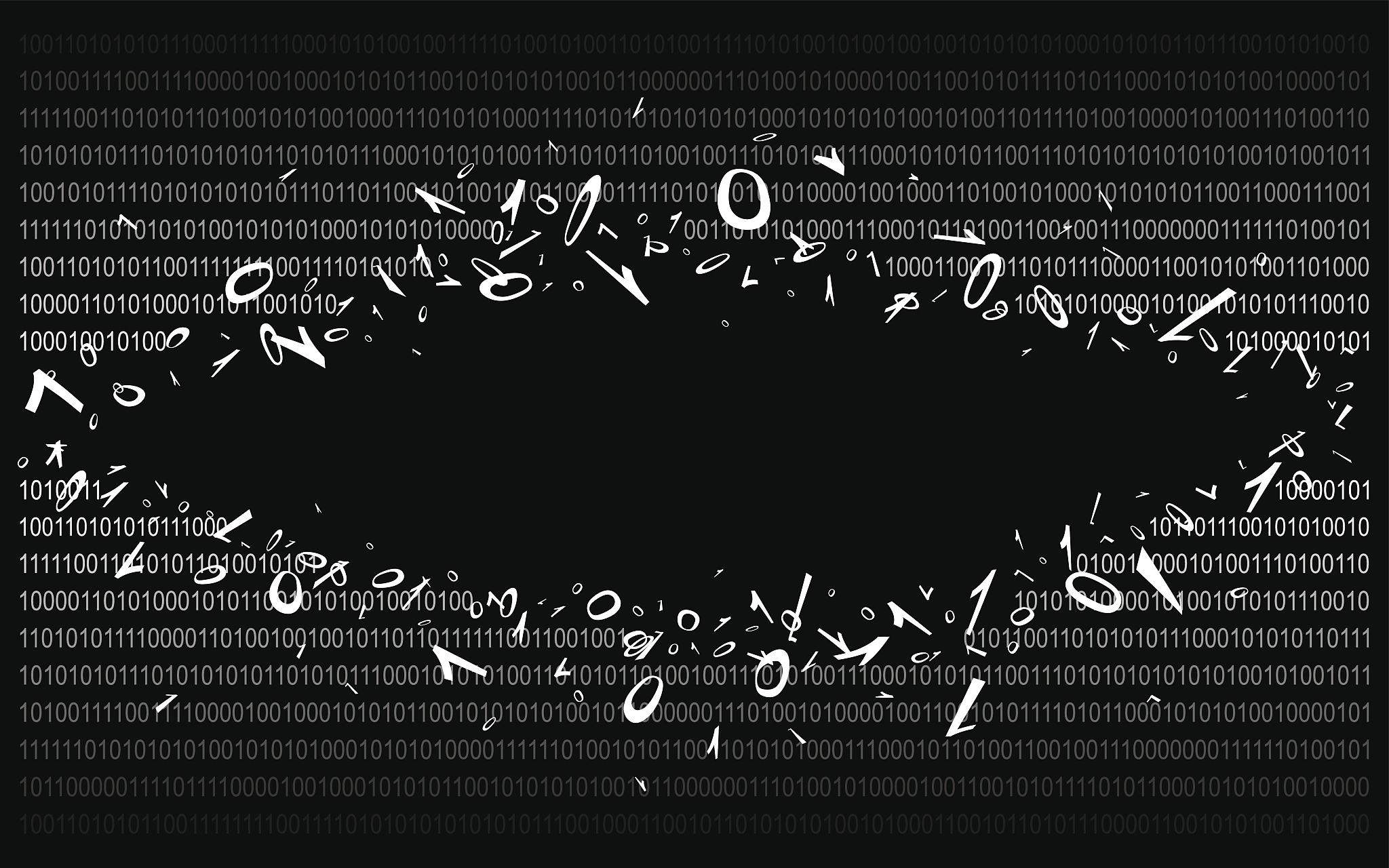 binary code on black v2