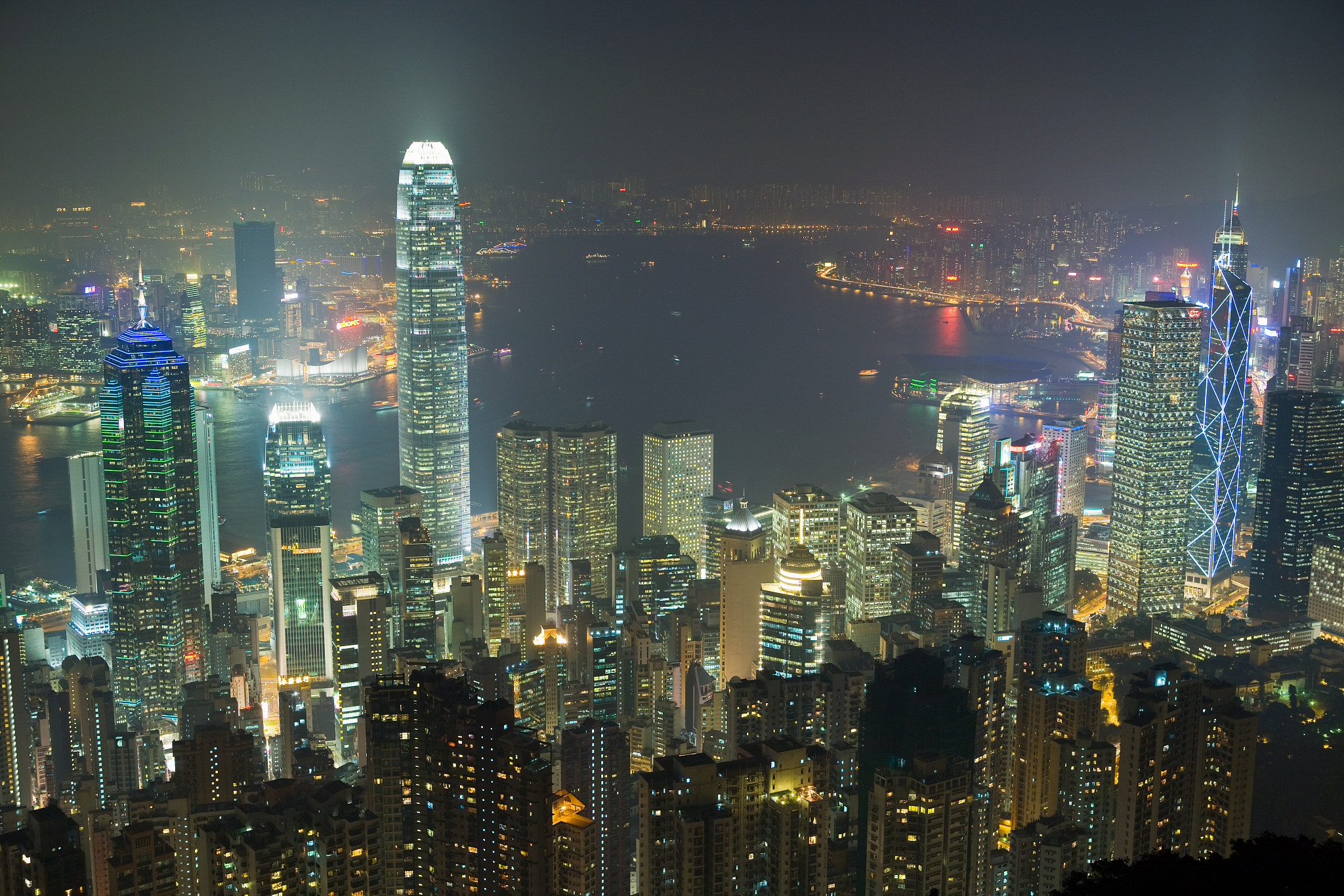 hong kong cityscape at night