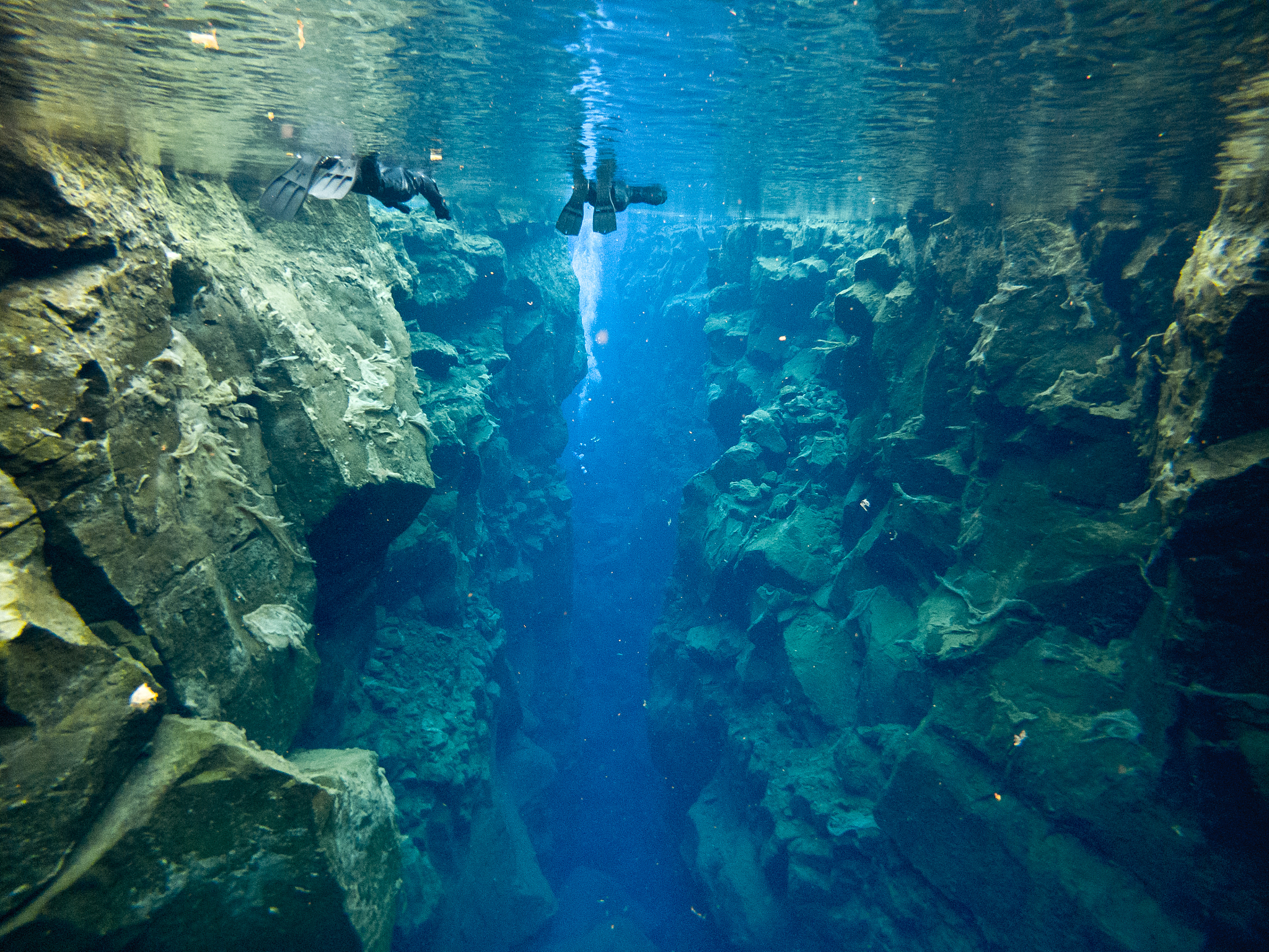snorkeling at silfra between continental plates