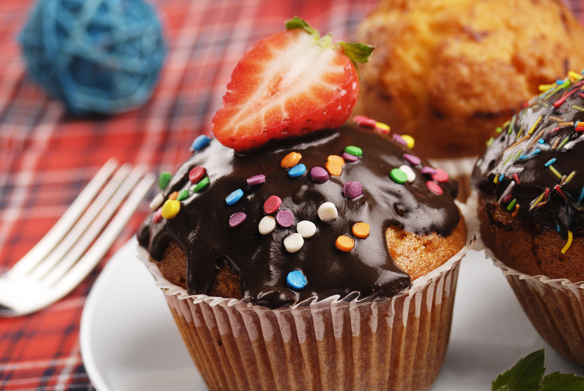 three muffins