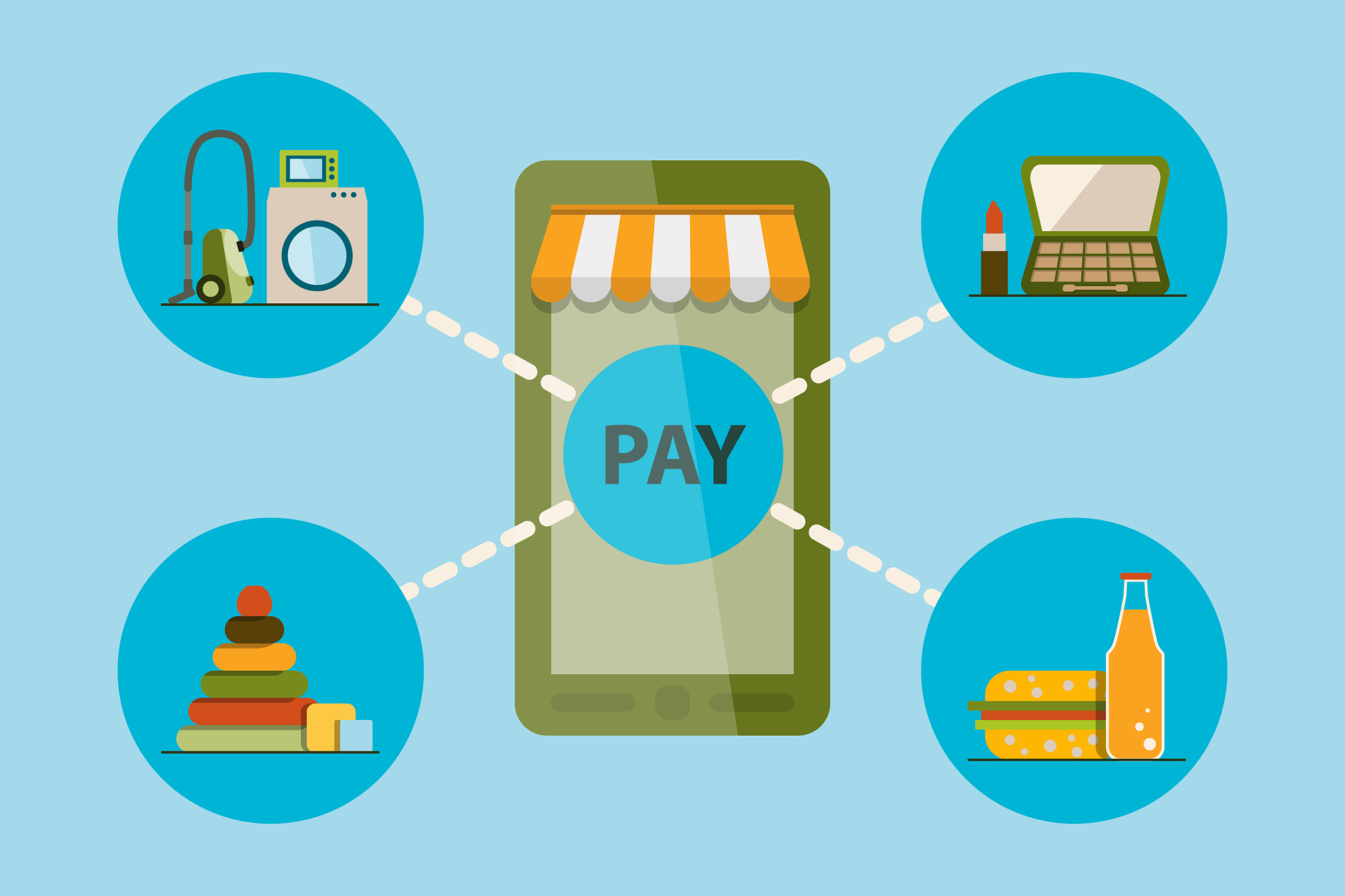 distant product order concept mobile e-marketing