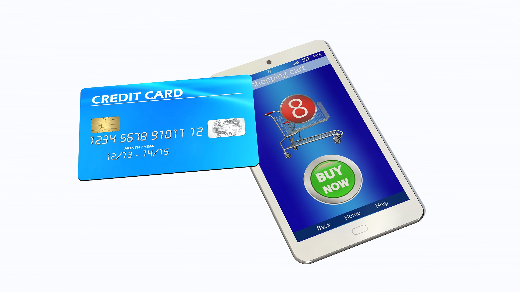 smart phone with credit card - mobile payment concept