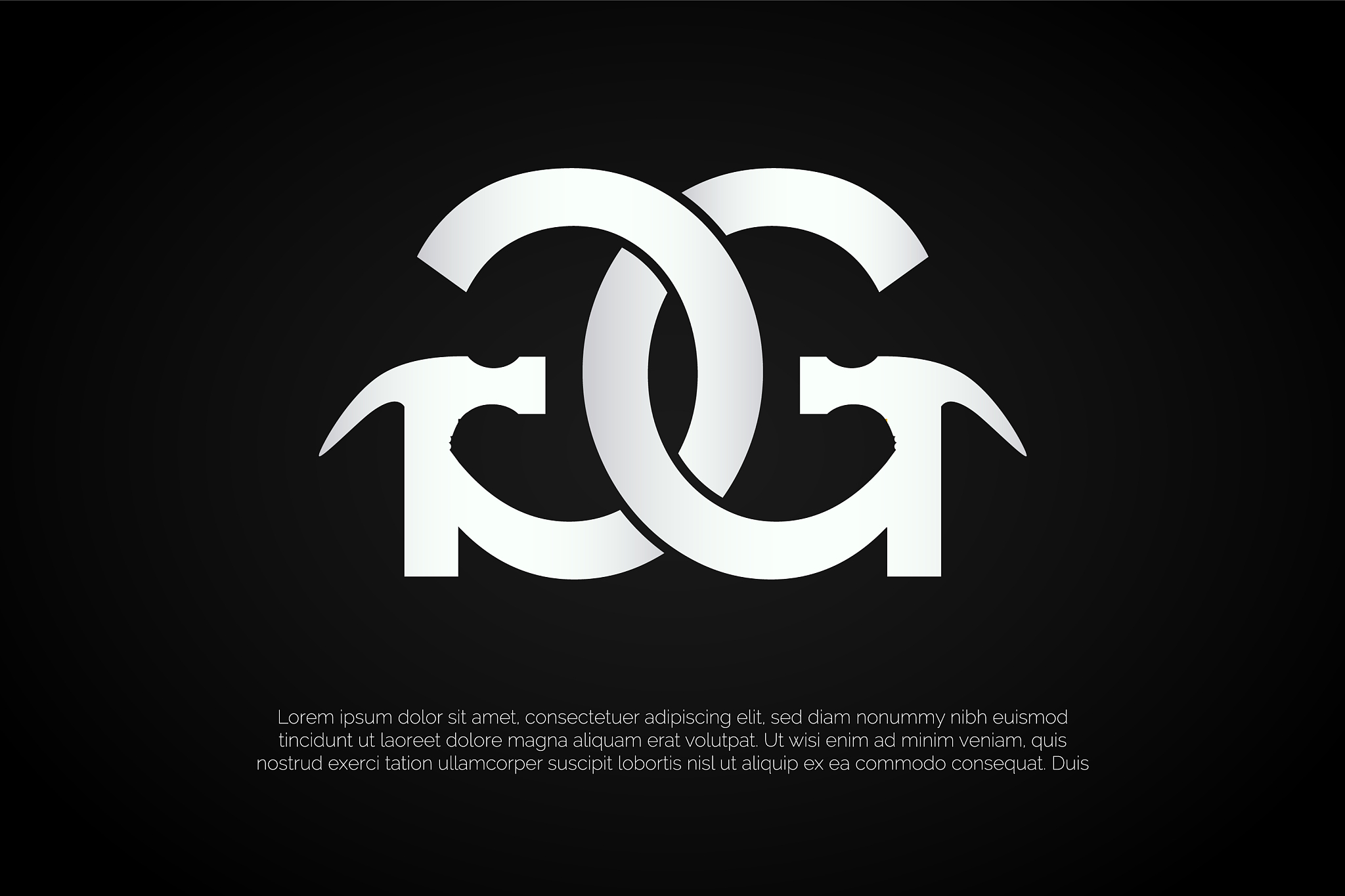 double g hammer logo template