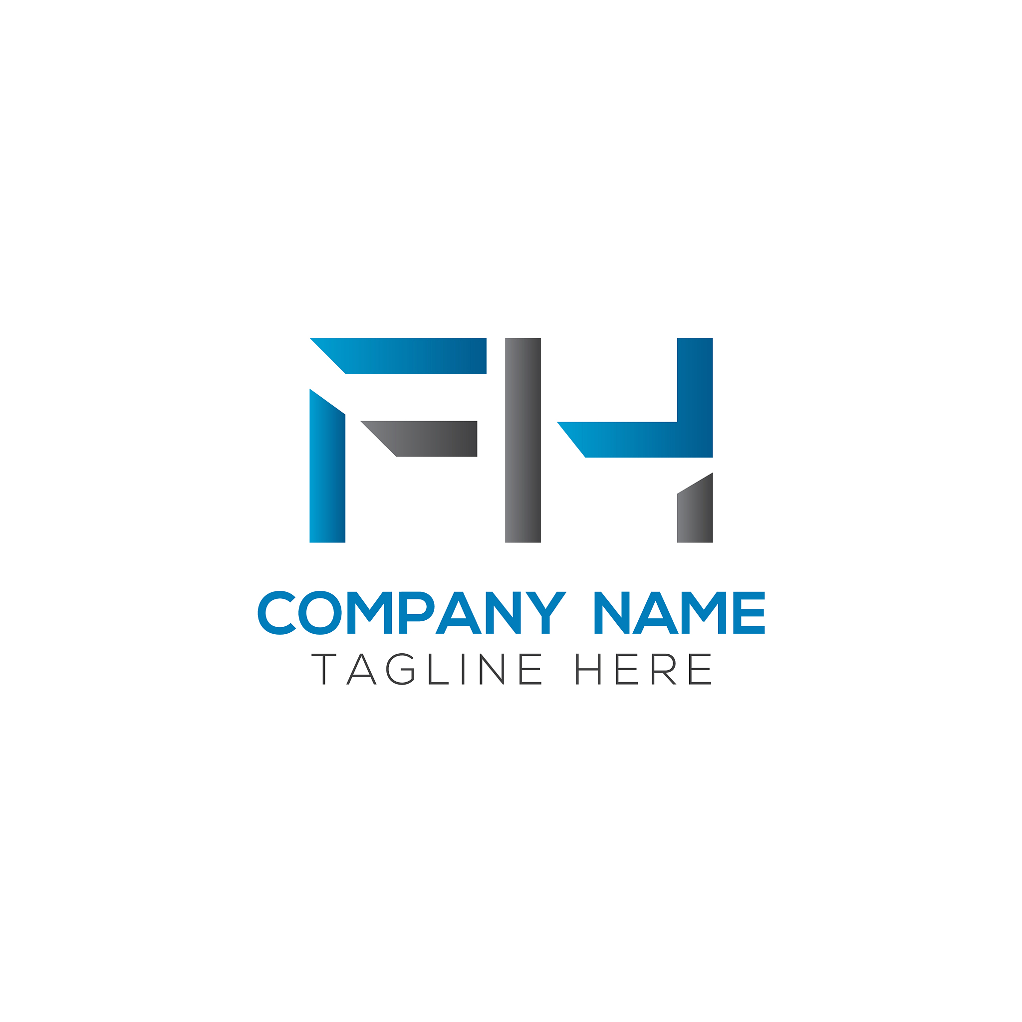 initial letter fh logo design template creative