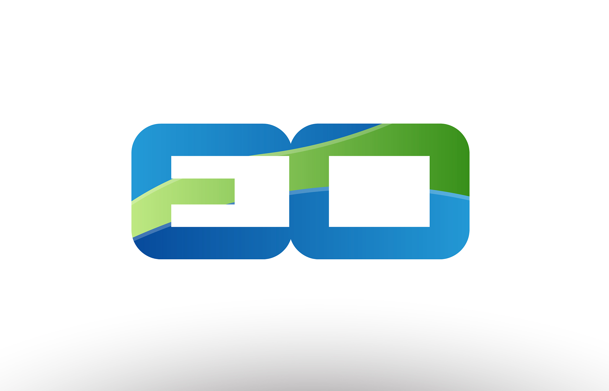 blue green eo e o alphabet letter logo