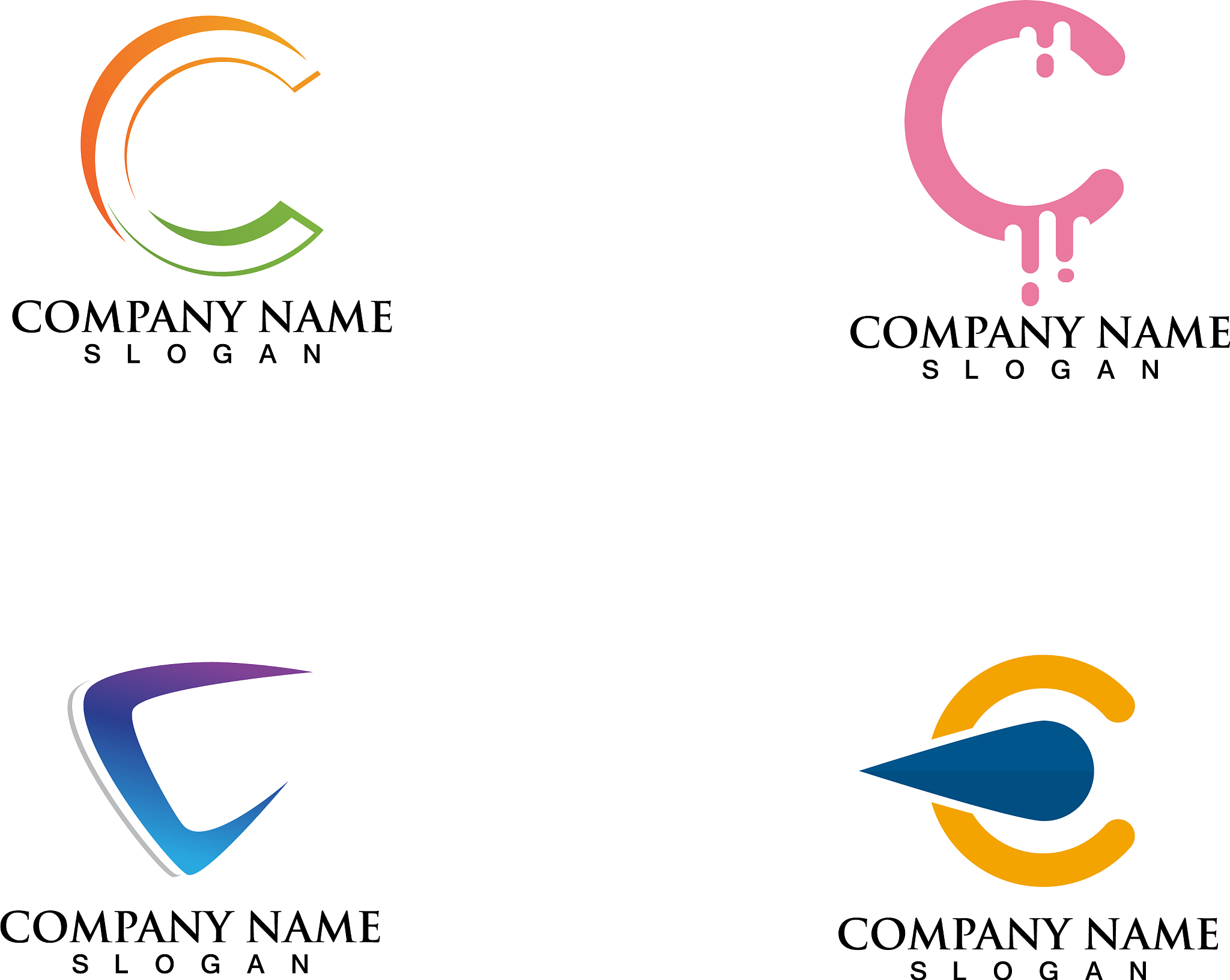 c logo and symbols template