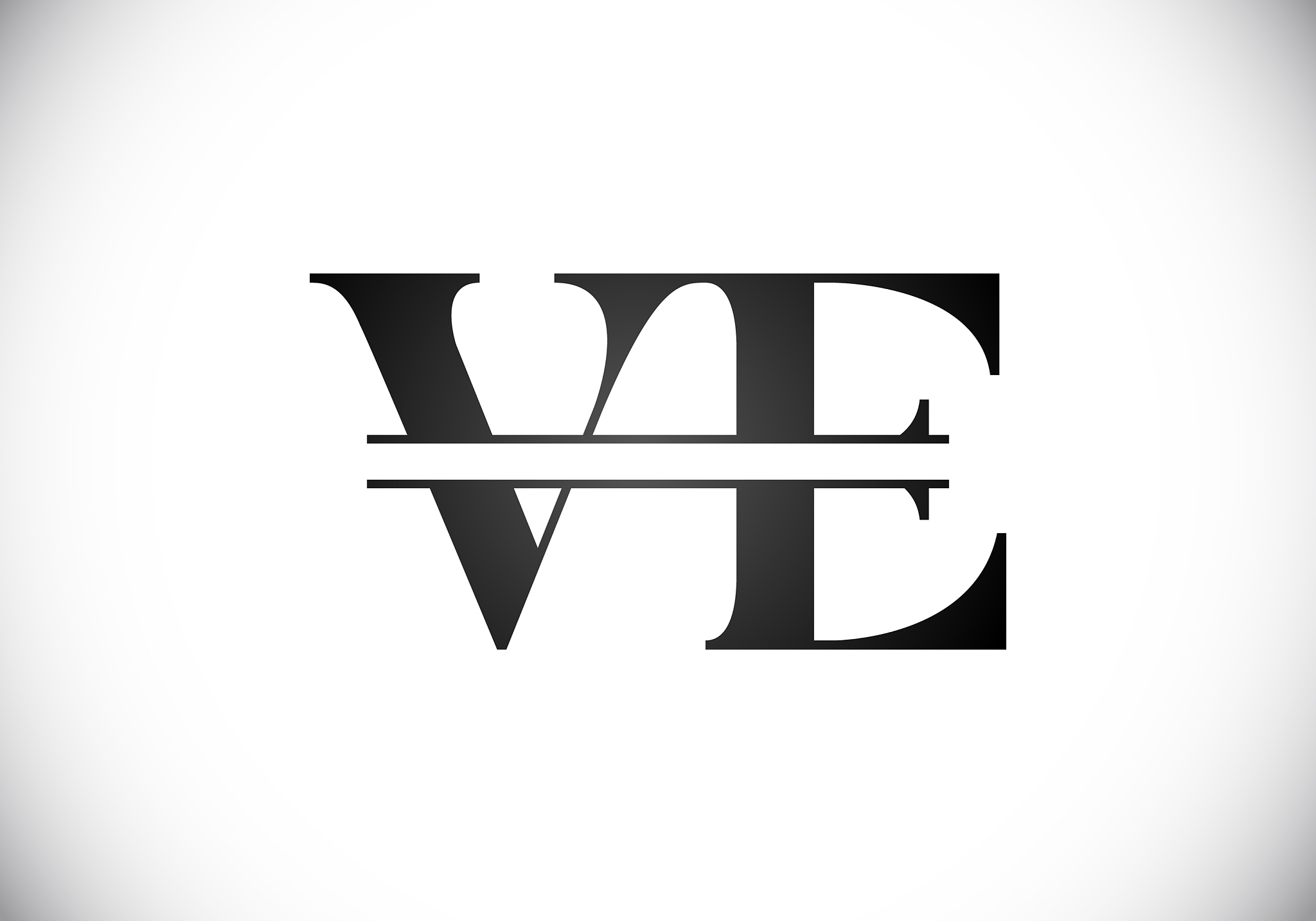 initial monogram letter v e logo design template