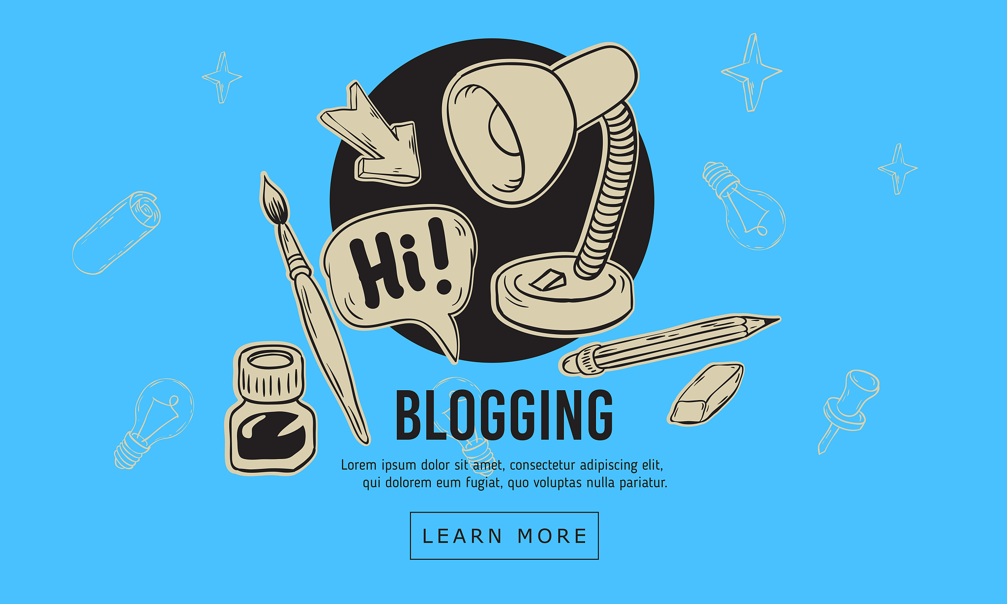 blogging artistic cartoon hand drawn sketchy line art style draw