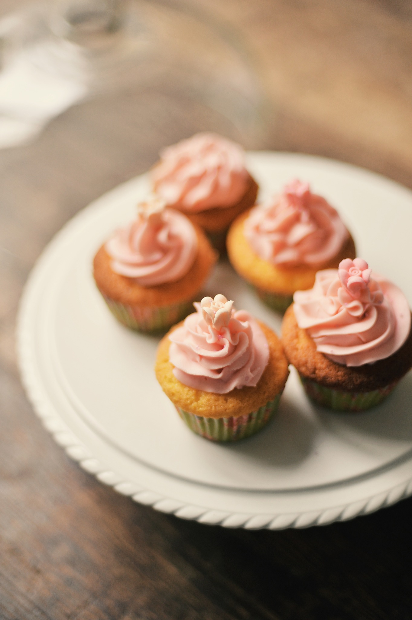 pink iced cupcakes