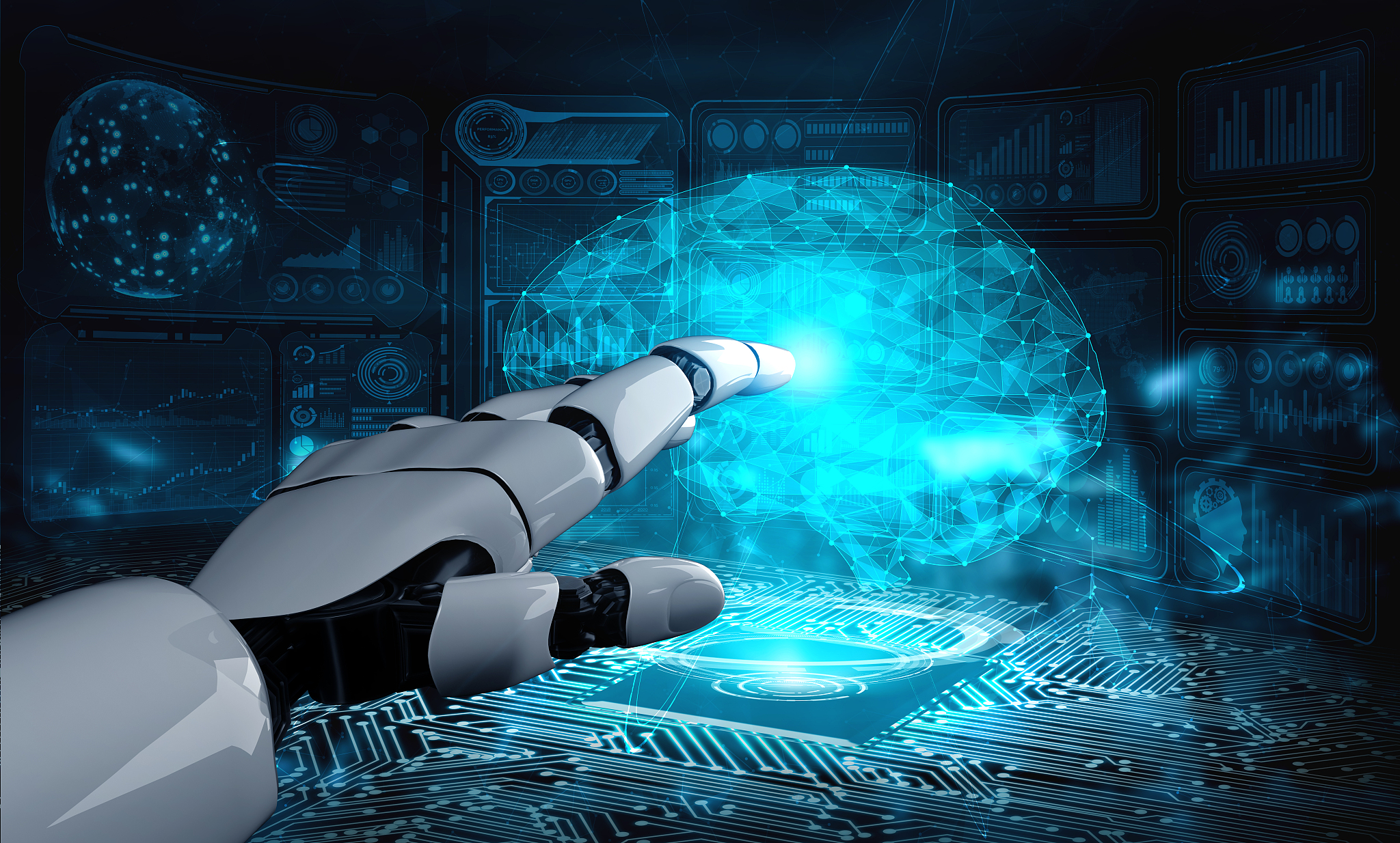 future artificial intelligence robot and cyborg.