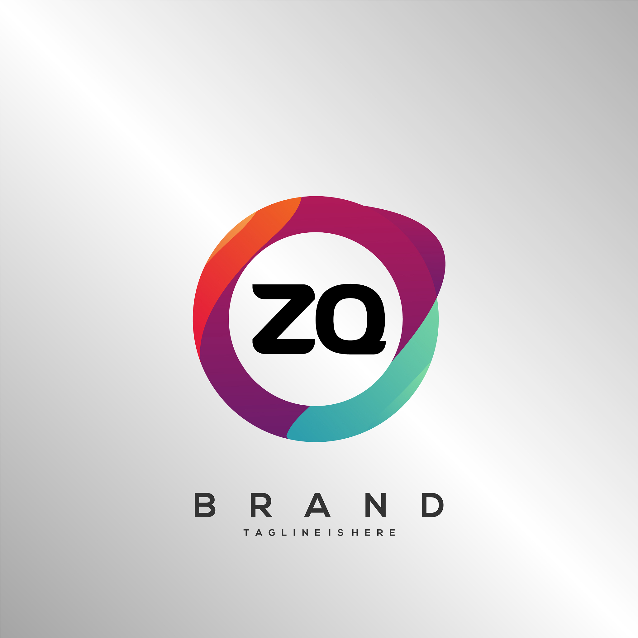 letter zq gradient color logo design