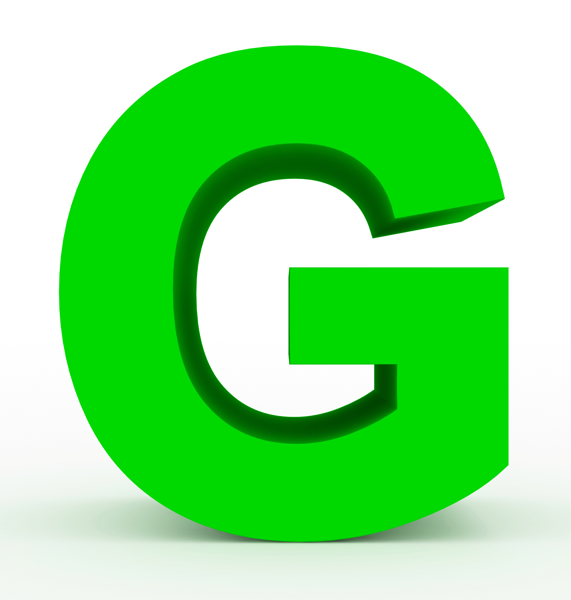 letter g 3d green isolated on white