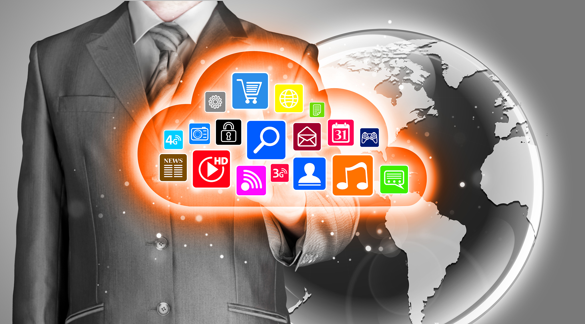 cloud computing touchscreen interface