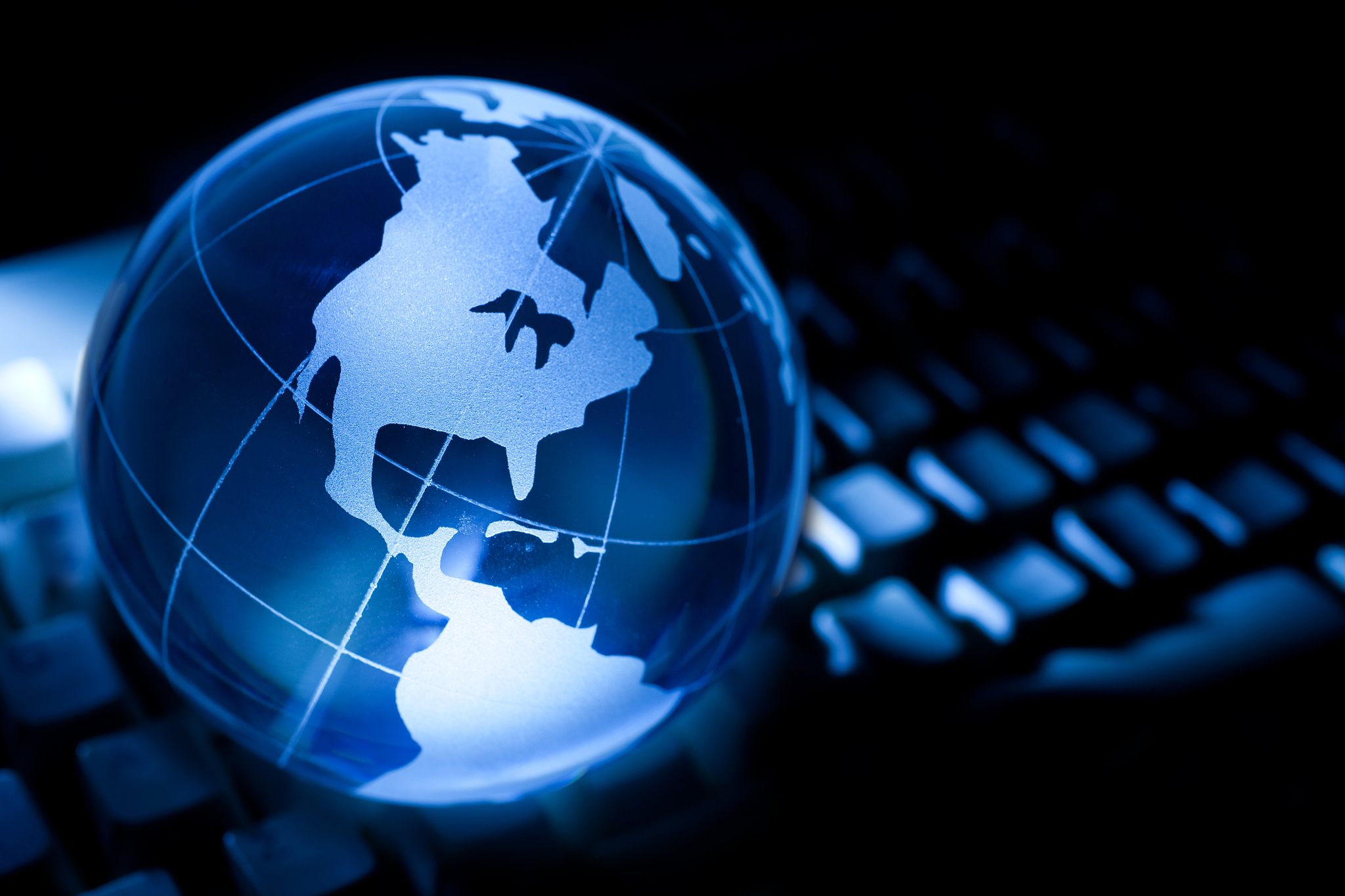 globe and computer keyboard
