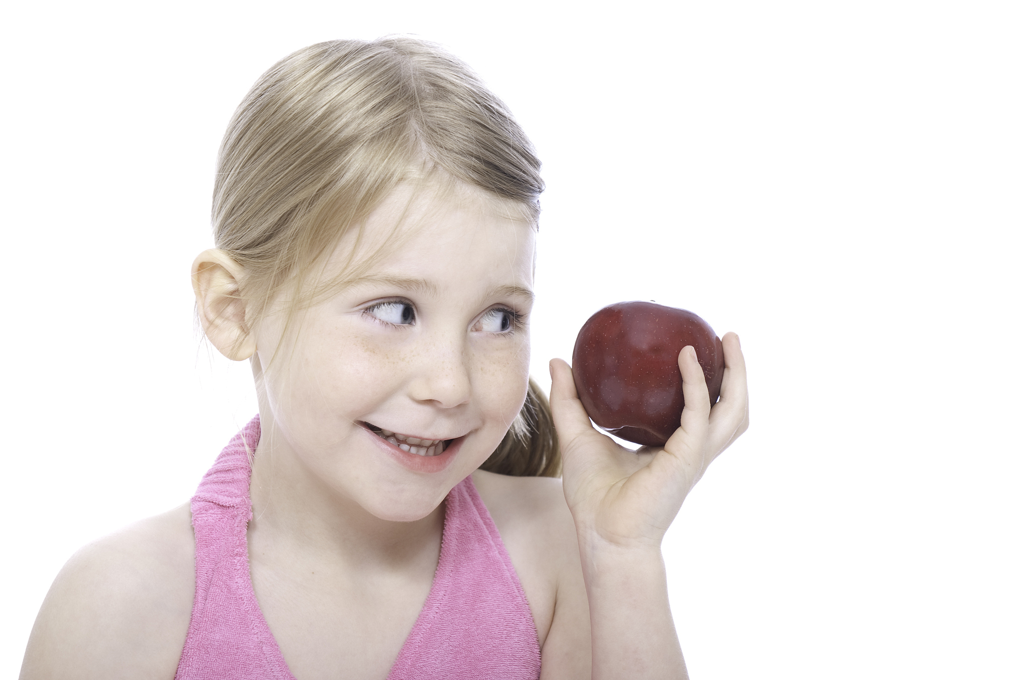 girl with apple
