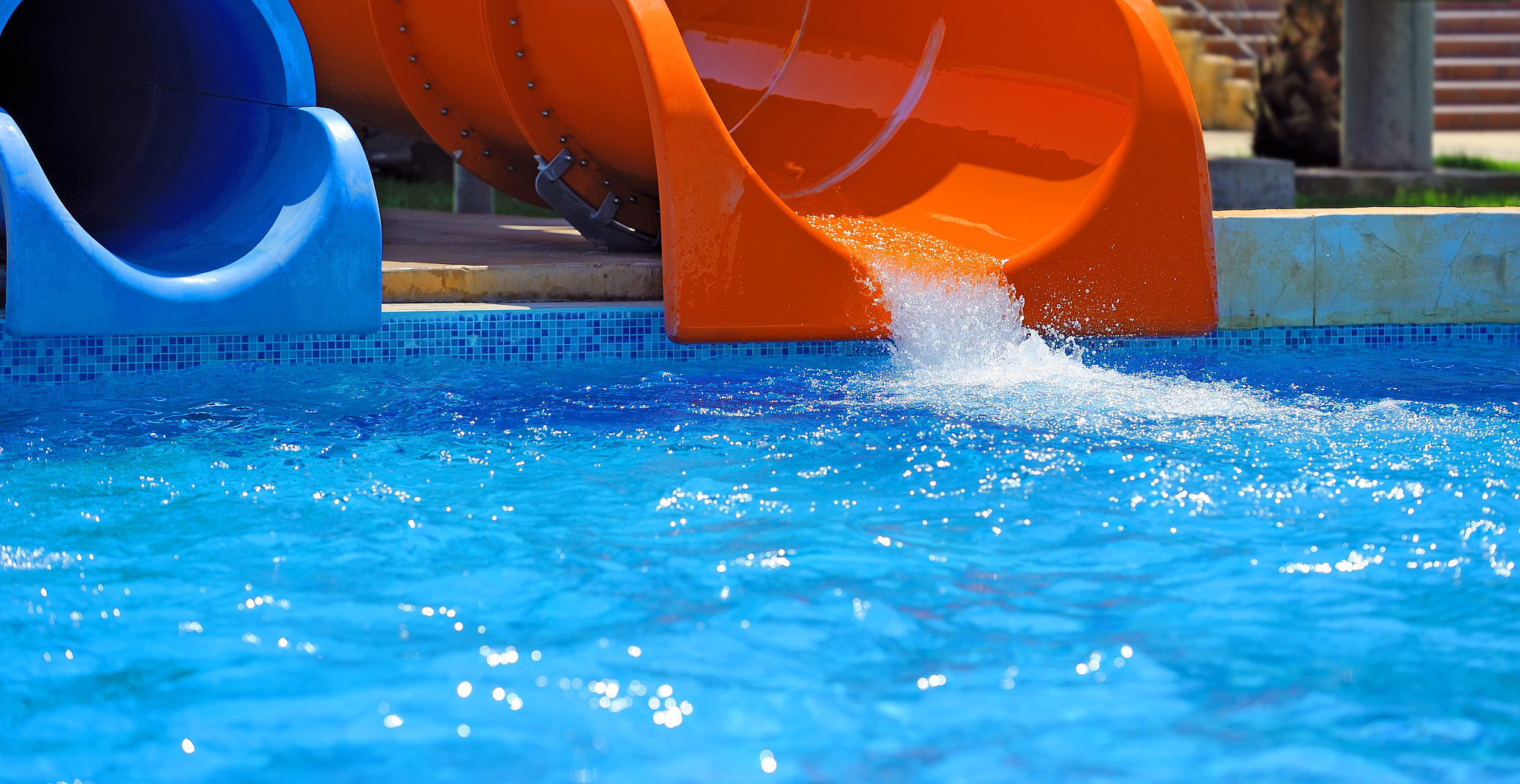 colorful water slides