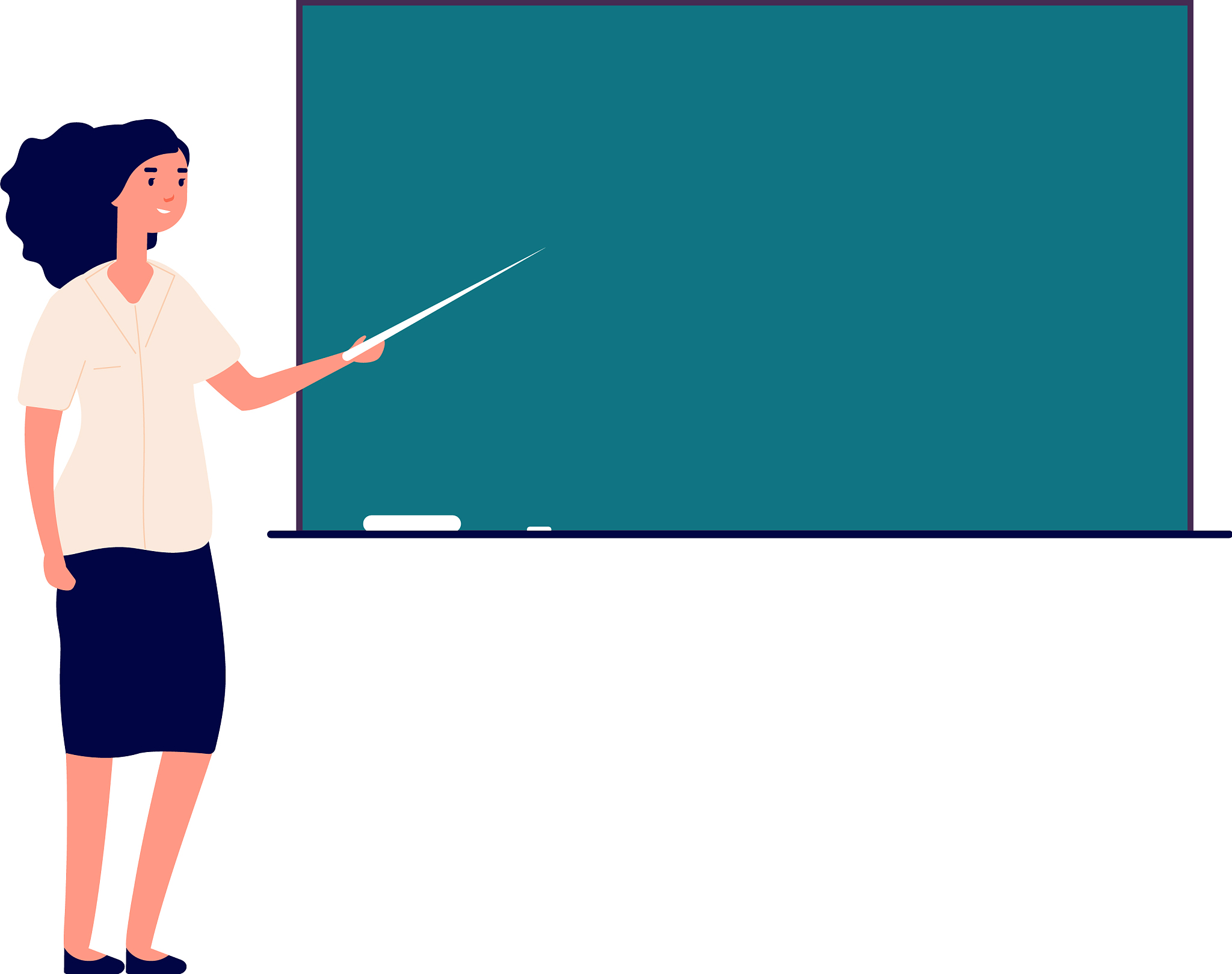 woman teacher at blackboard female tutor in