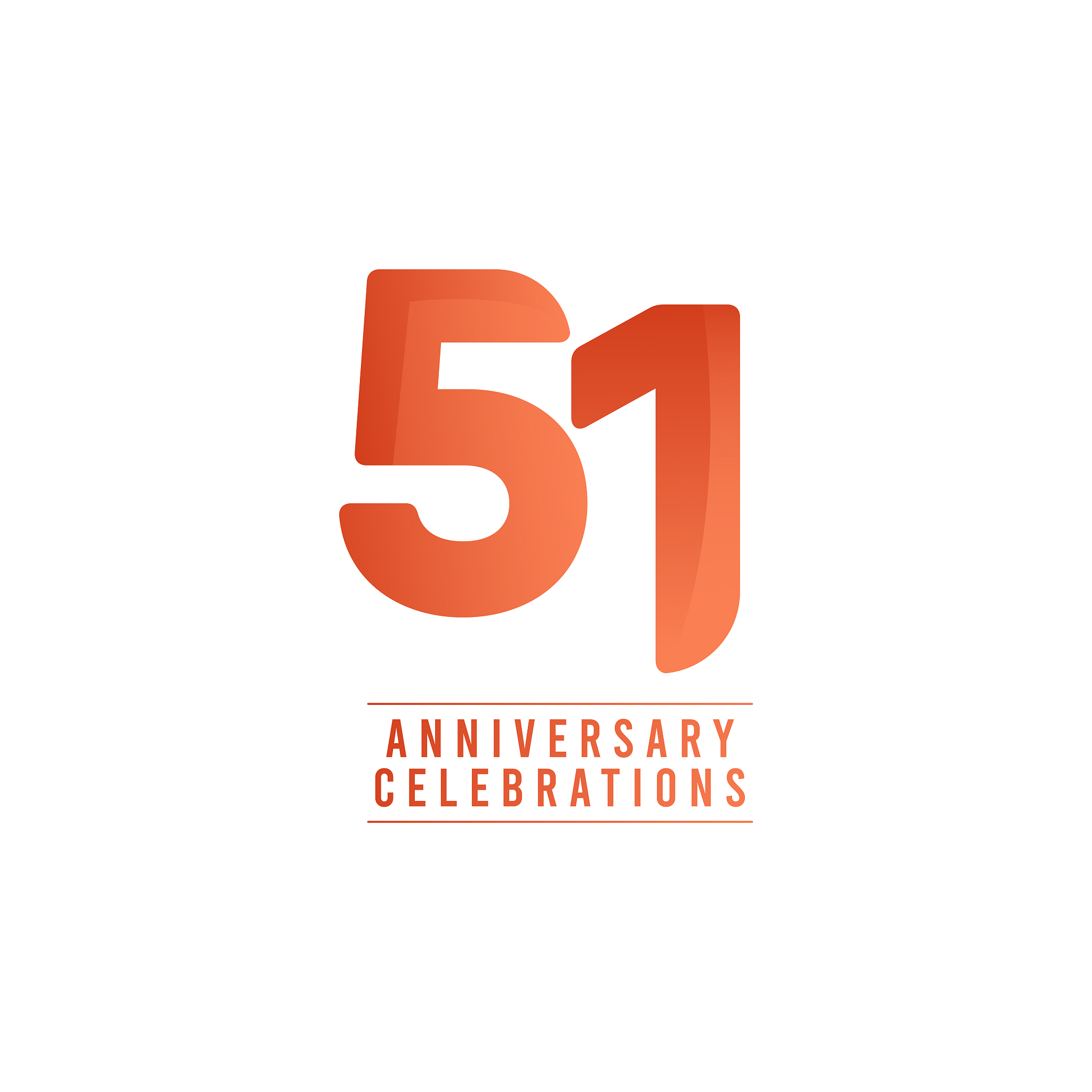 51 years anniversary celebrations vector template design illustr