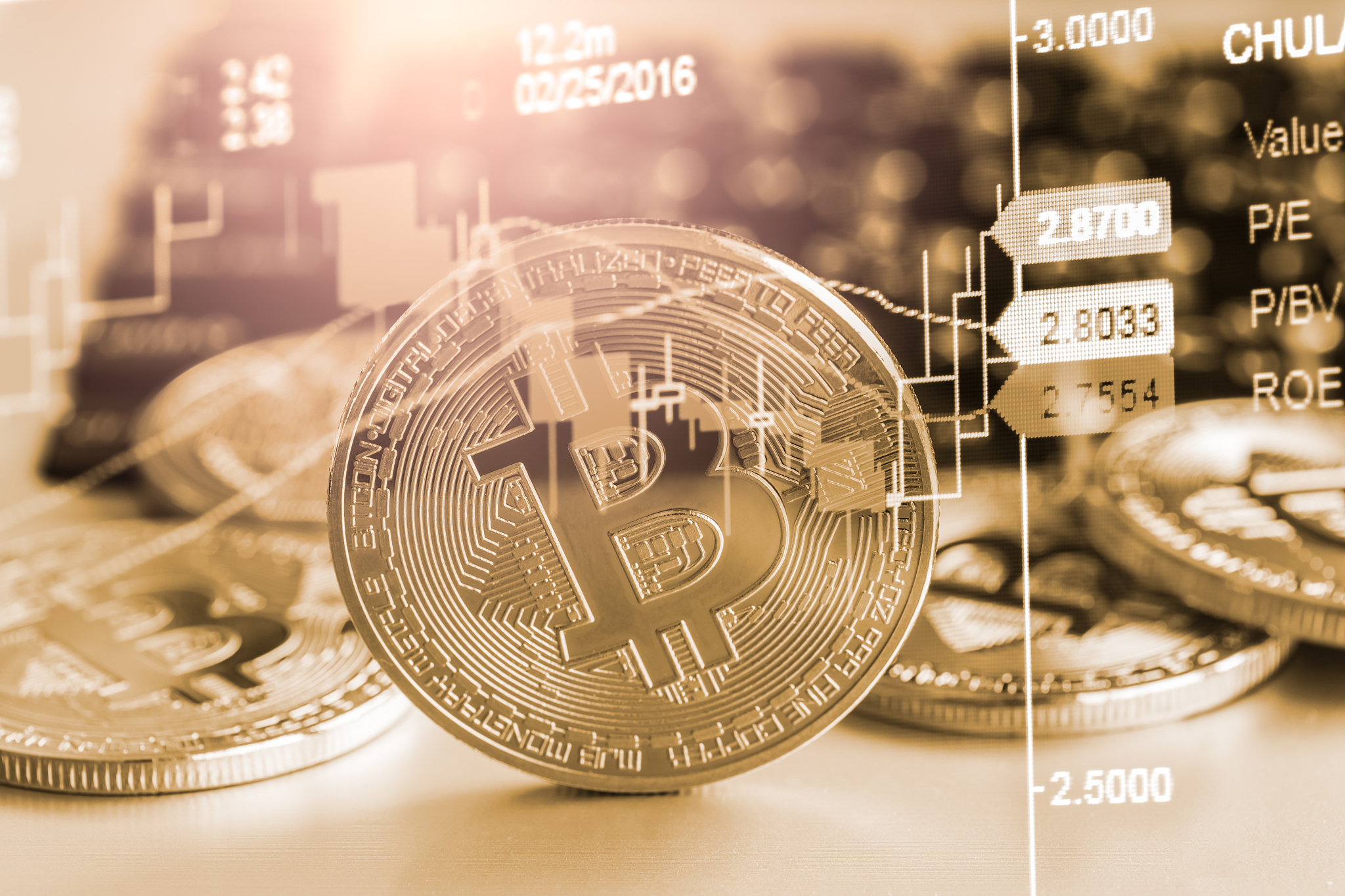 stock market or forex trading graph and candlestick chart suitab
