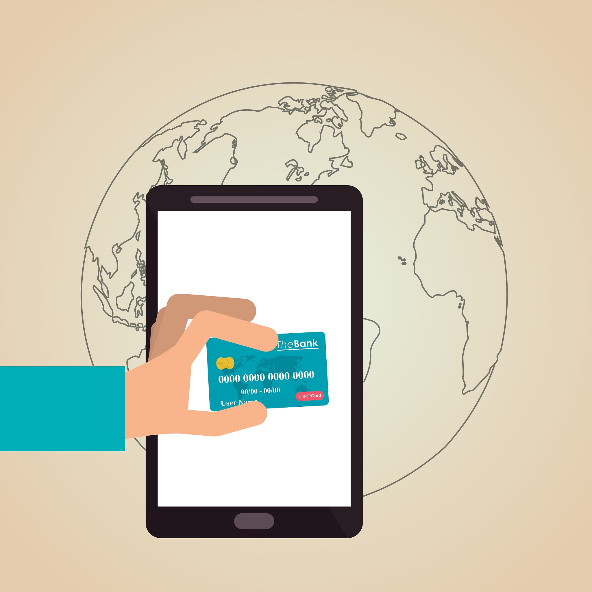 payment with smartphone icon design