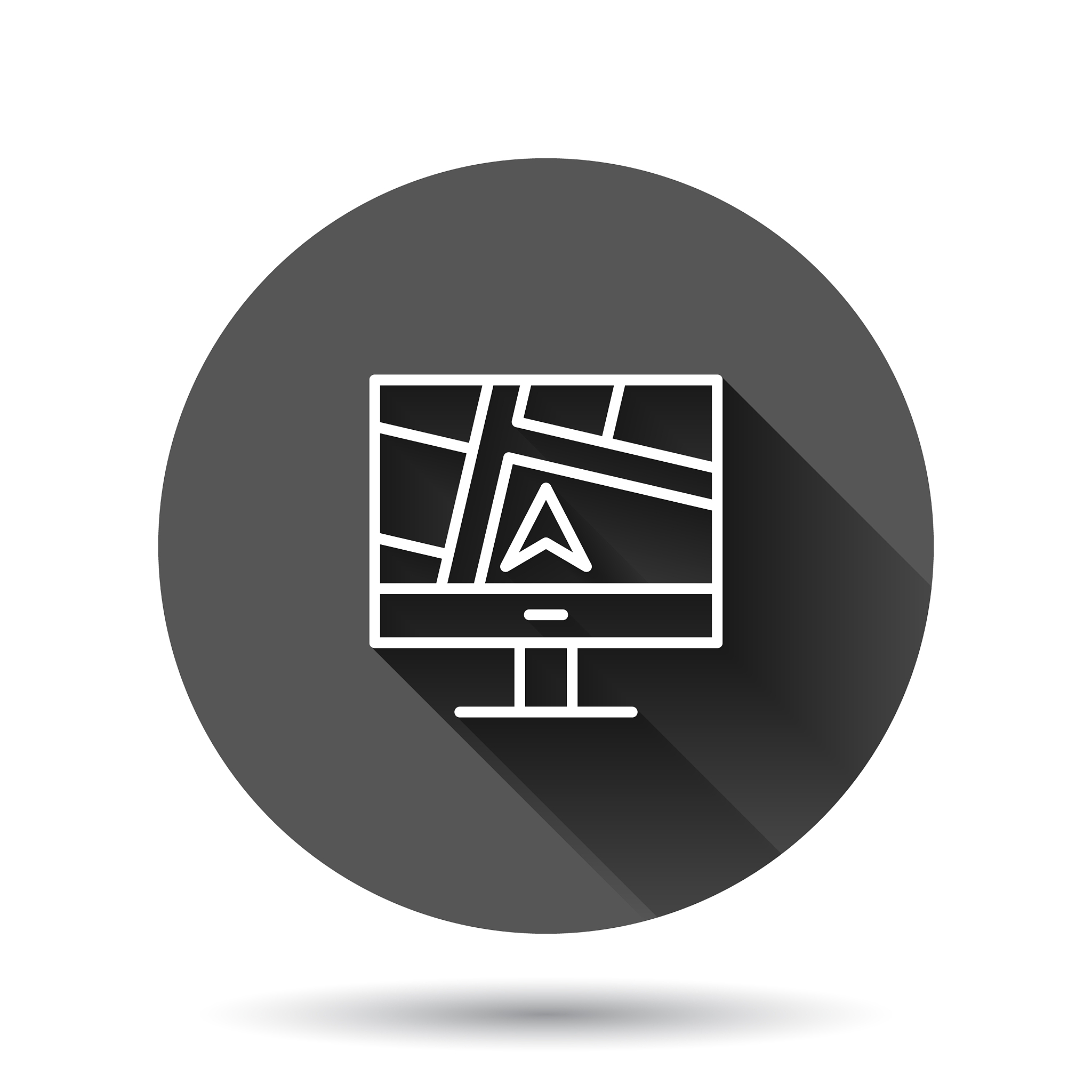 computer navigation icon in flat style monitor