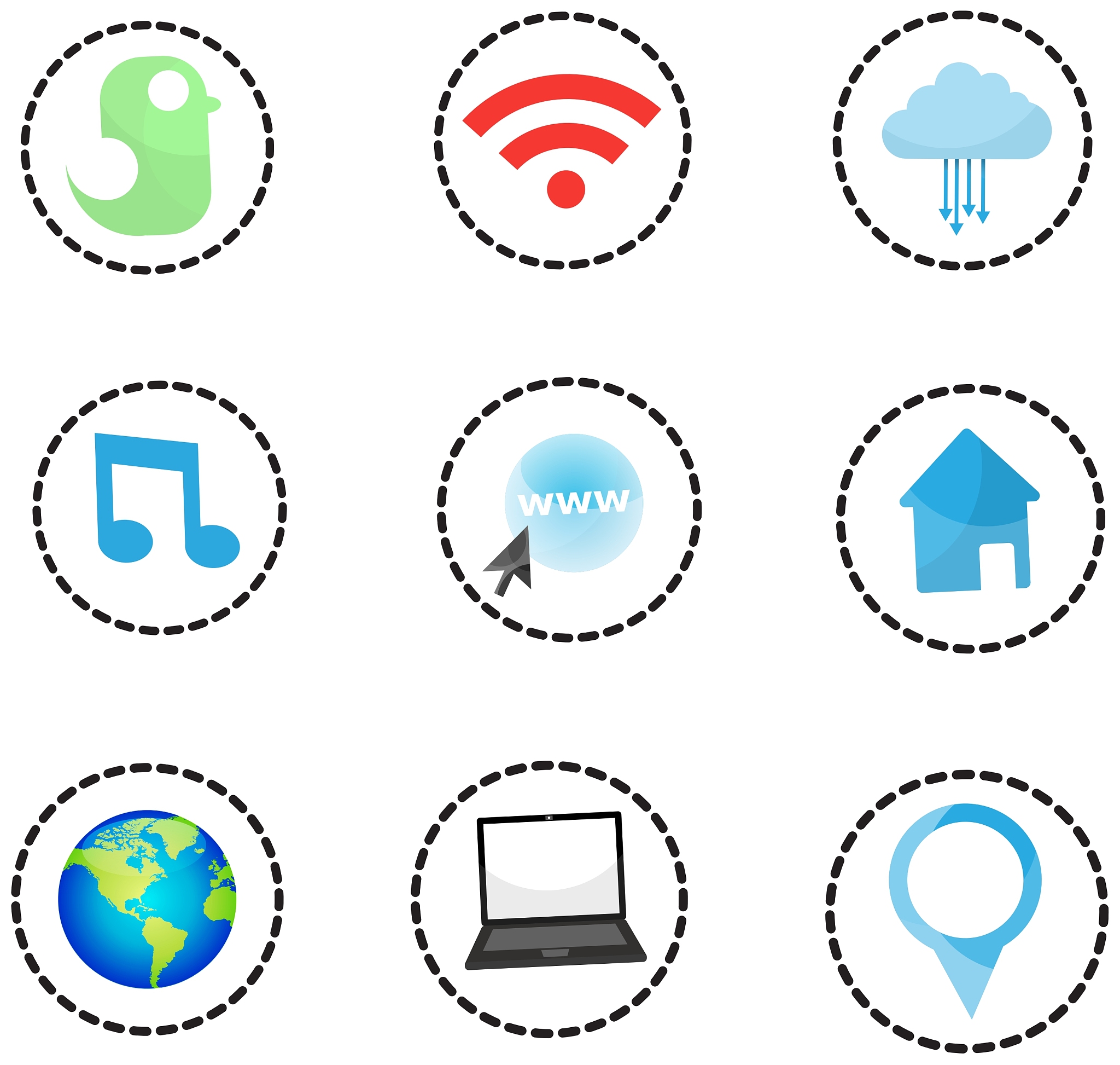 set of network icons - icons