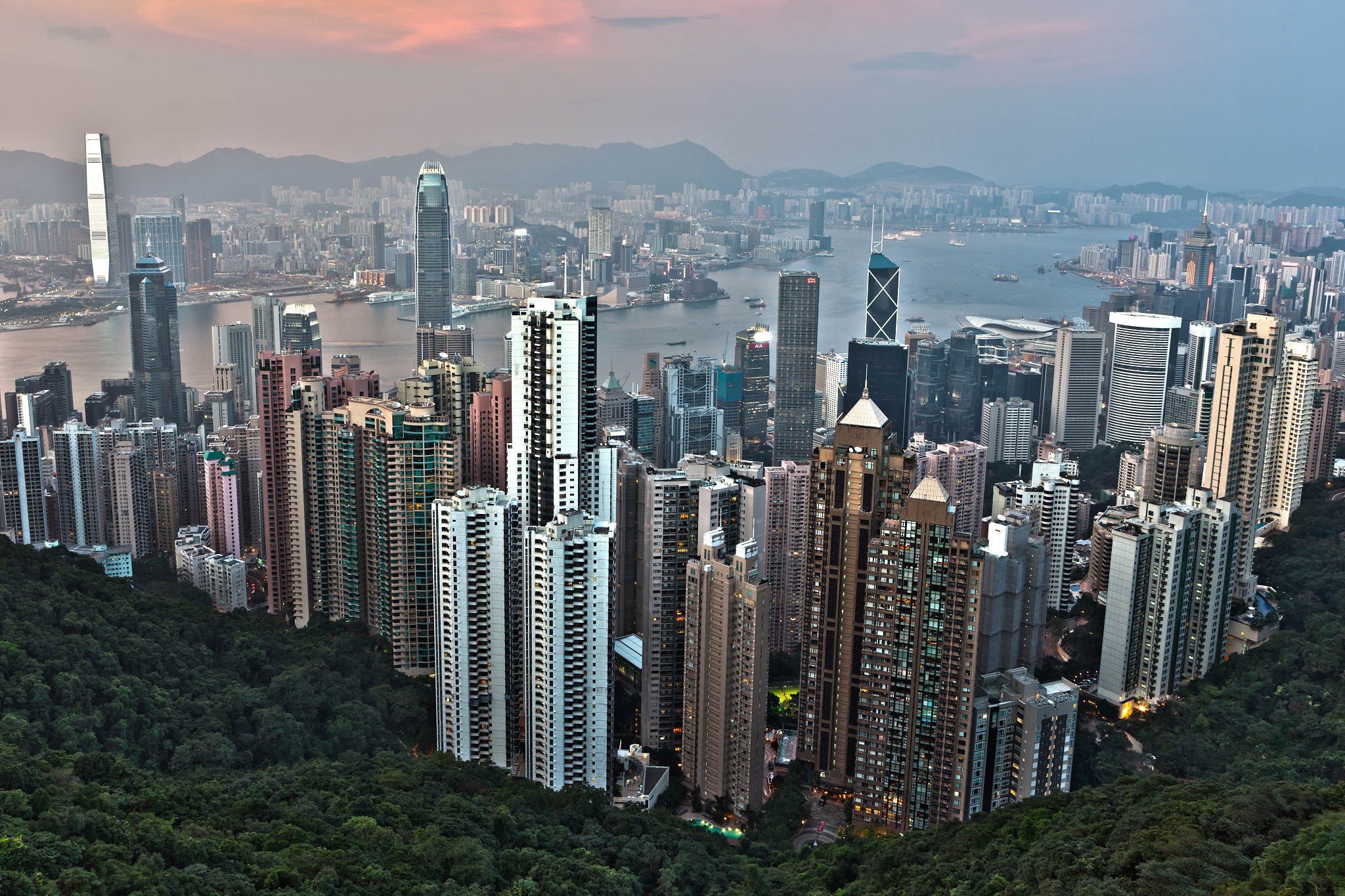 hong kong at dusk