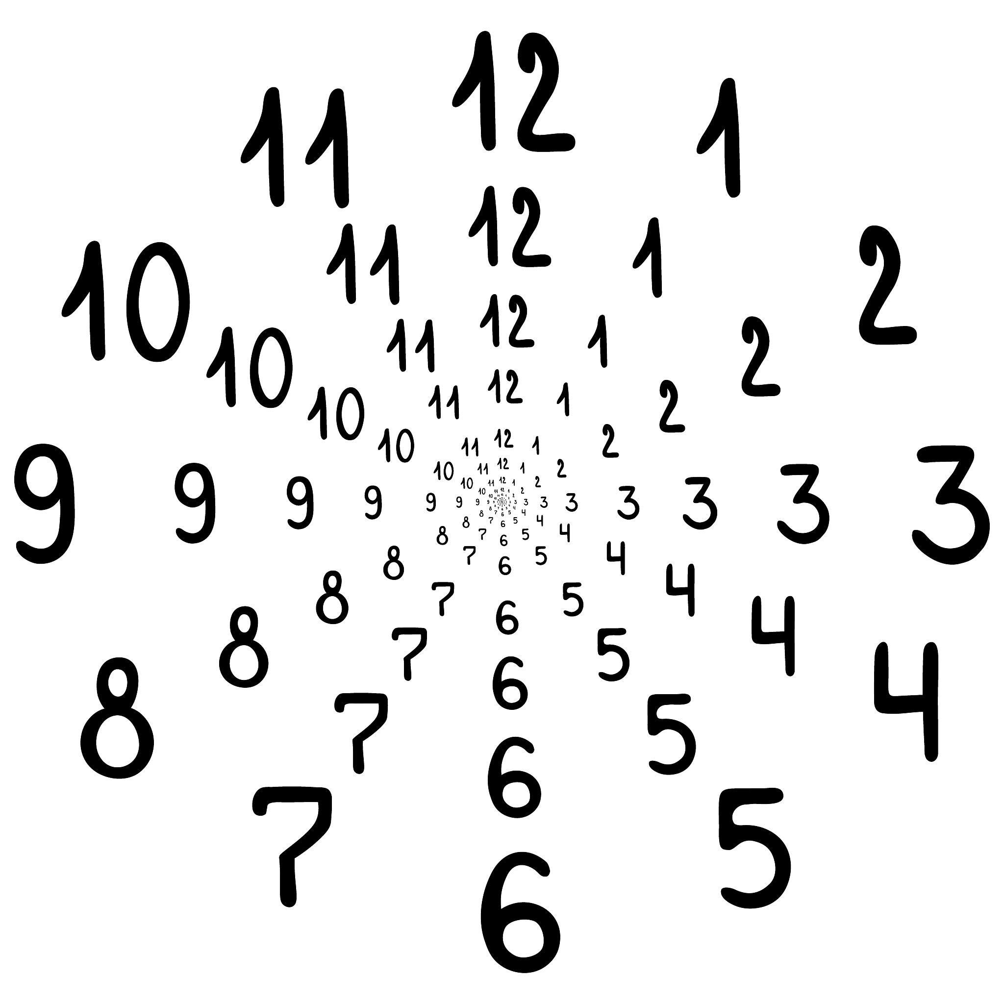 digital scale in the shape of a circle. the effect of the tunnel