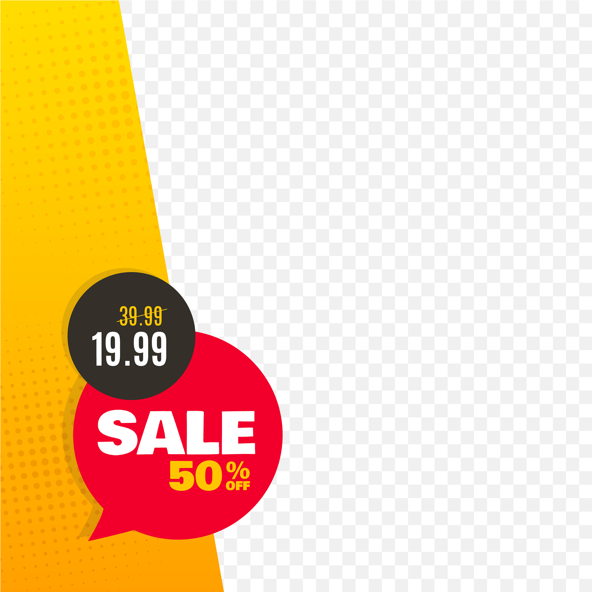 sale banner frame with price tag