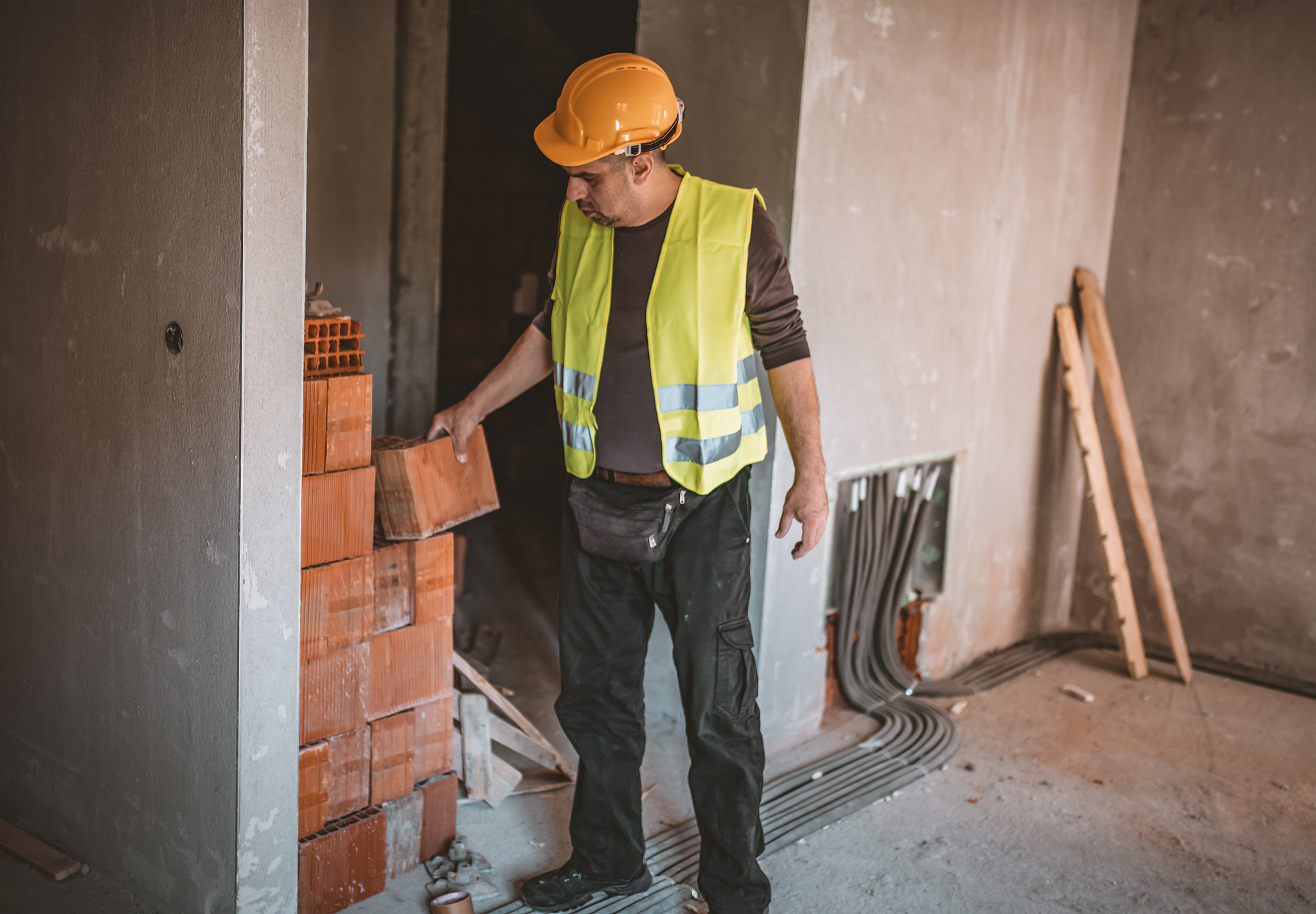 construction worker at the building site