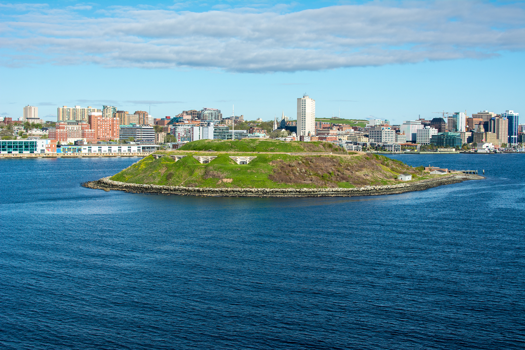 halifax harbour nova scotia skyline with geroge's island