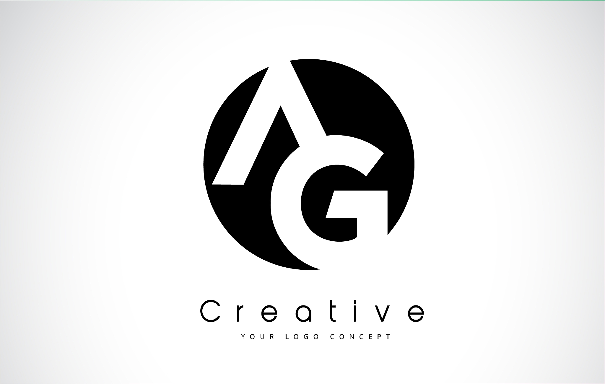 ag letter logo design inside a black circle