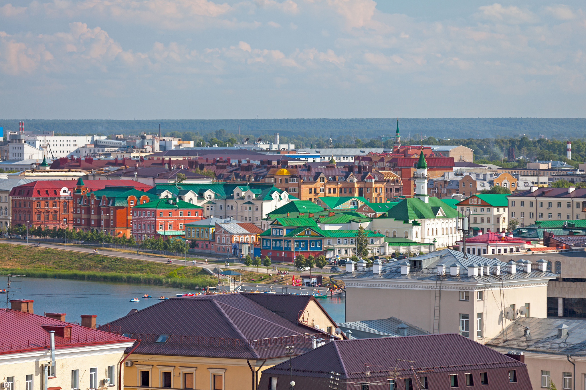 aerial view of mardzhani mosque in kazan