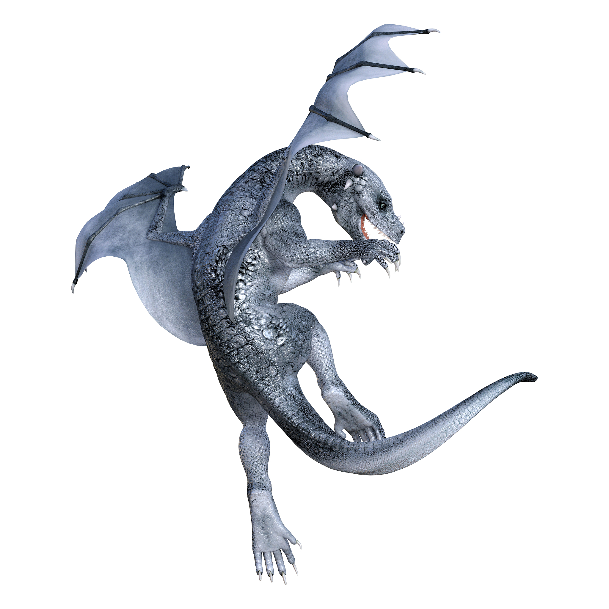 3d illustration fantasy dragon on white