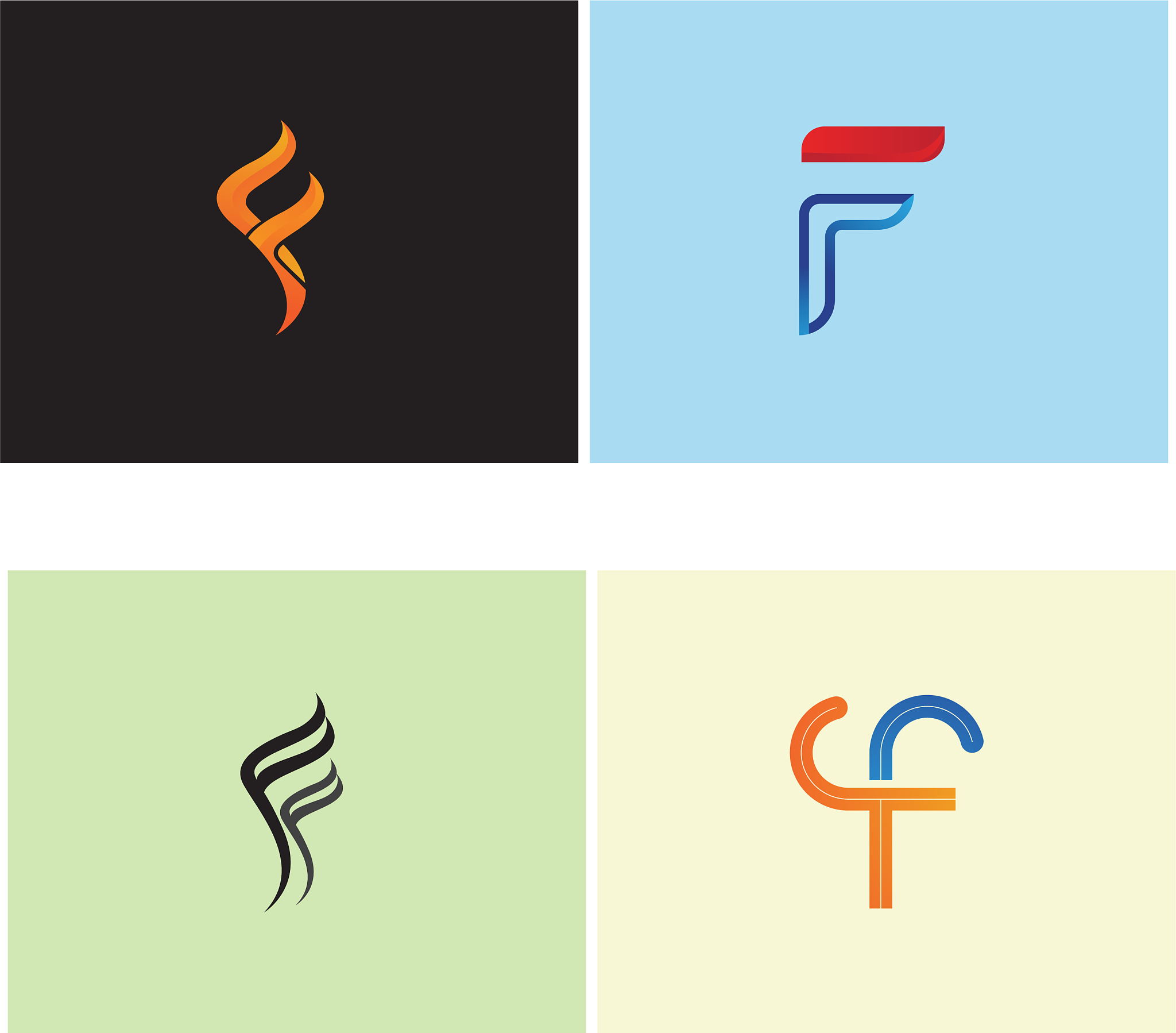 f logo letter template