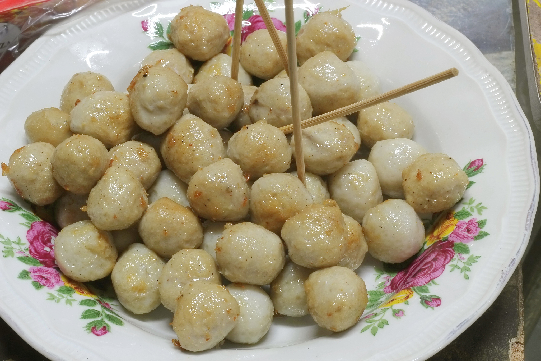 fried meat ball food background