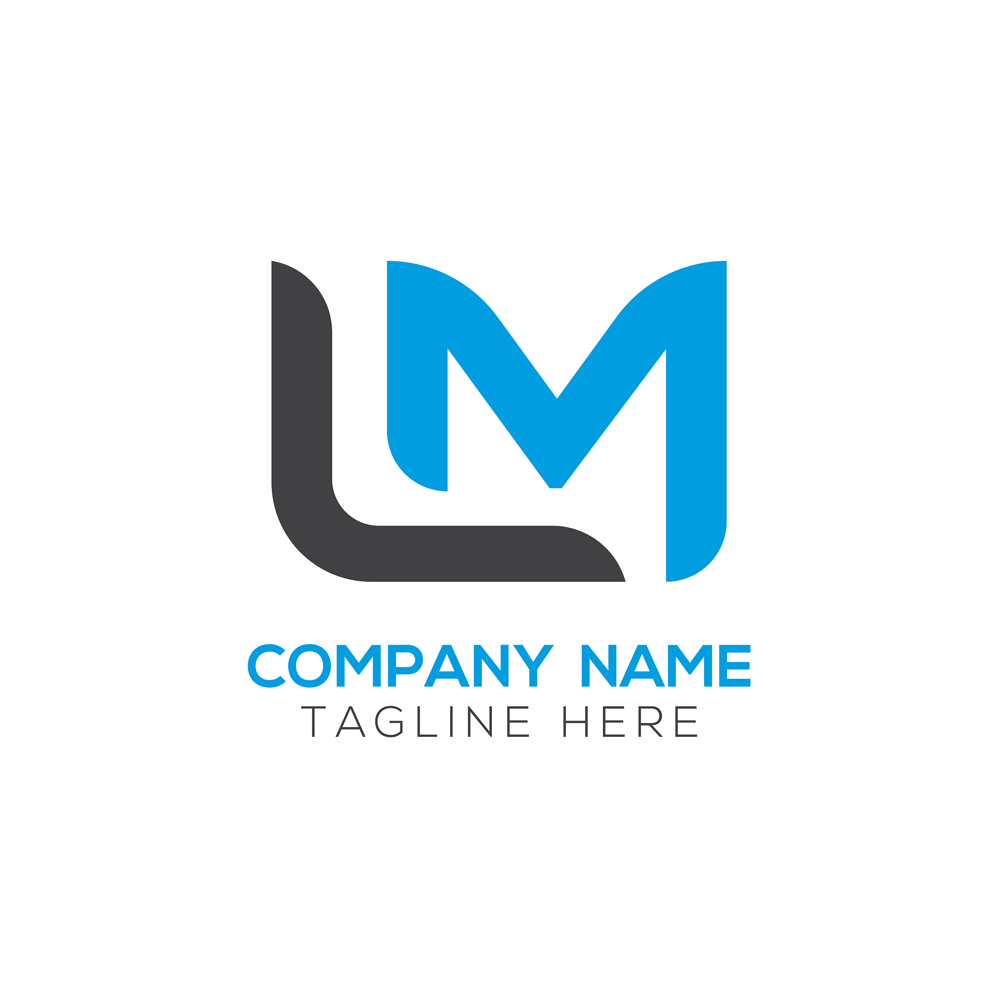 initial lm letter business logo design template