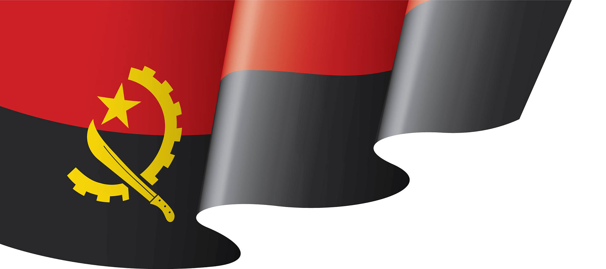 angola flag on a white