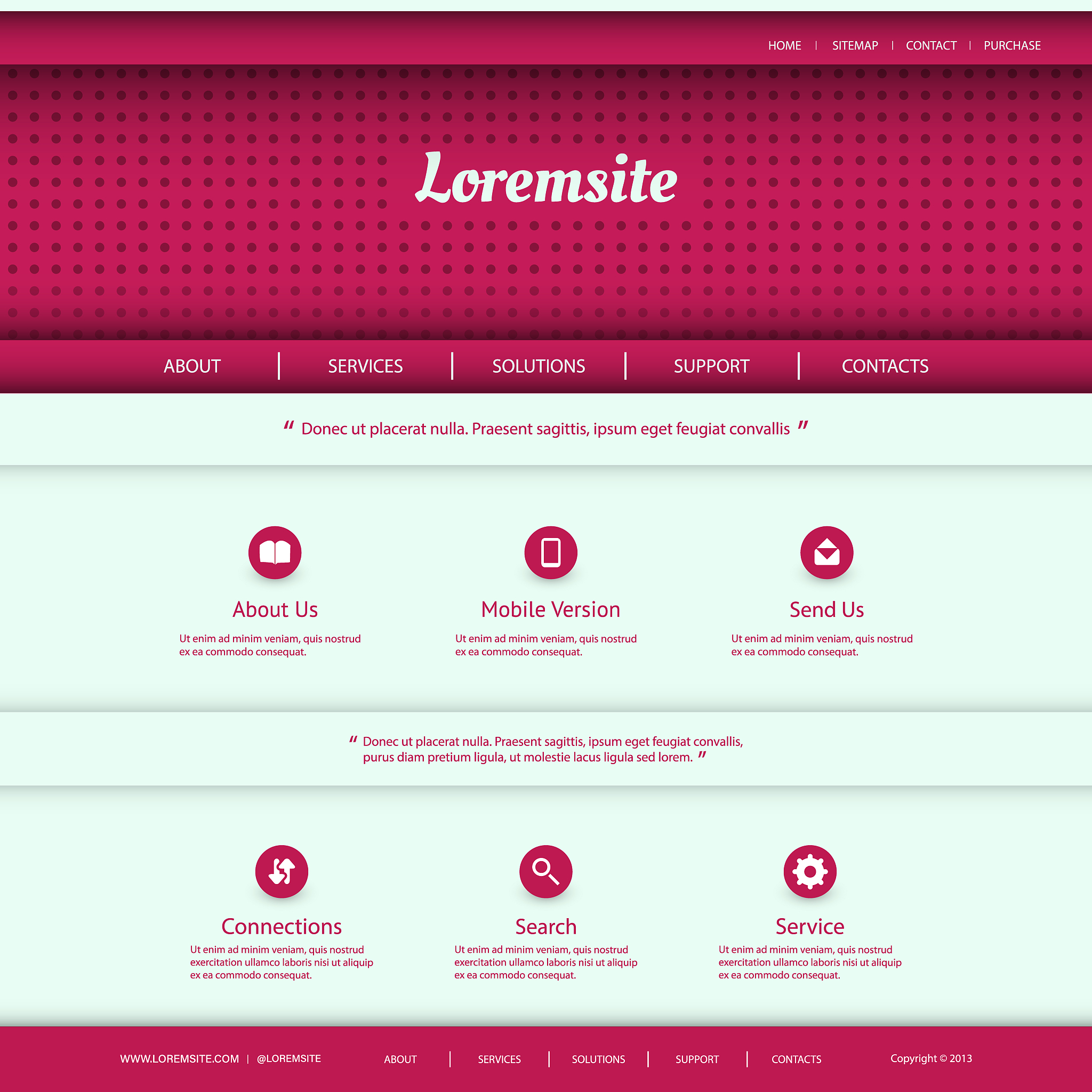 one page website template