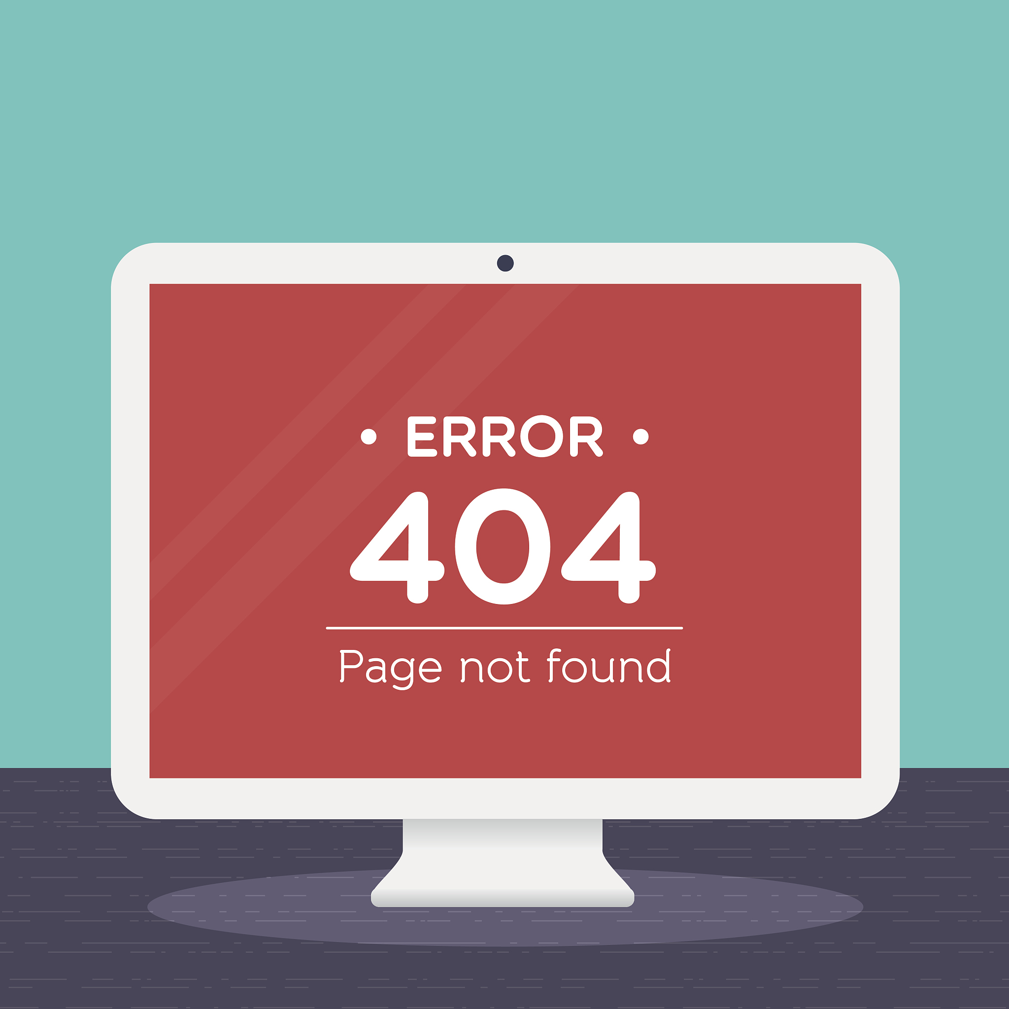 404 error page in desktop computer