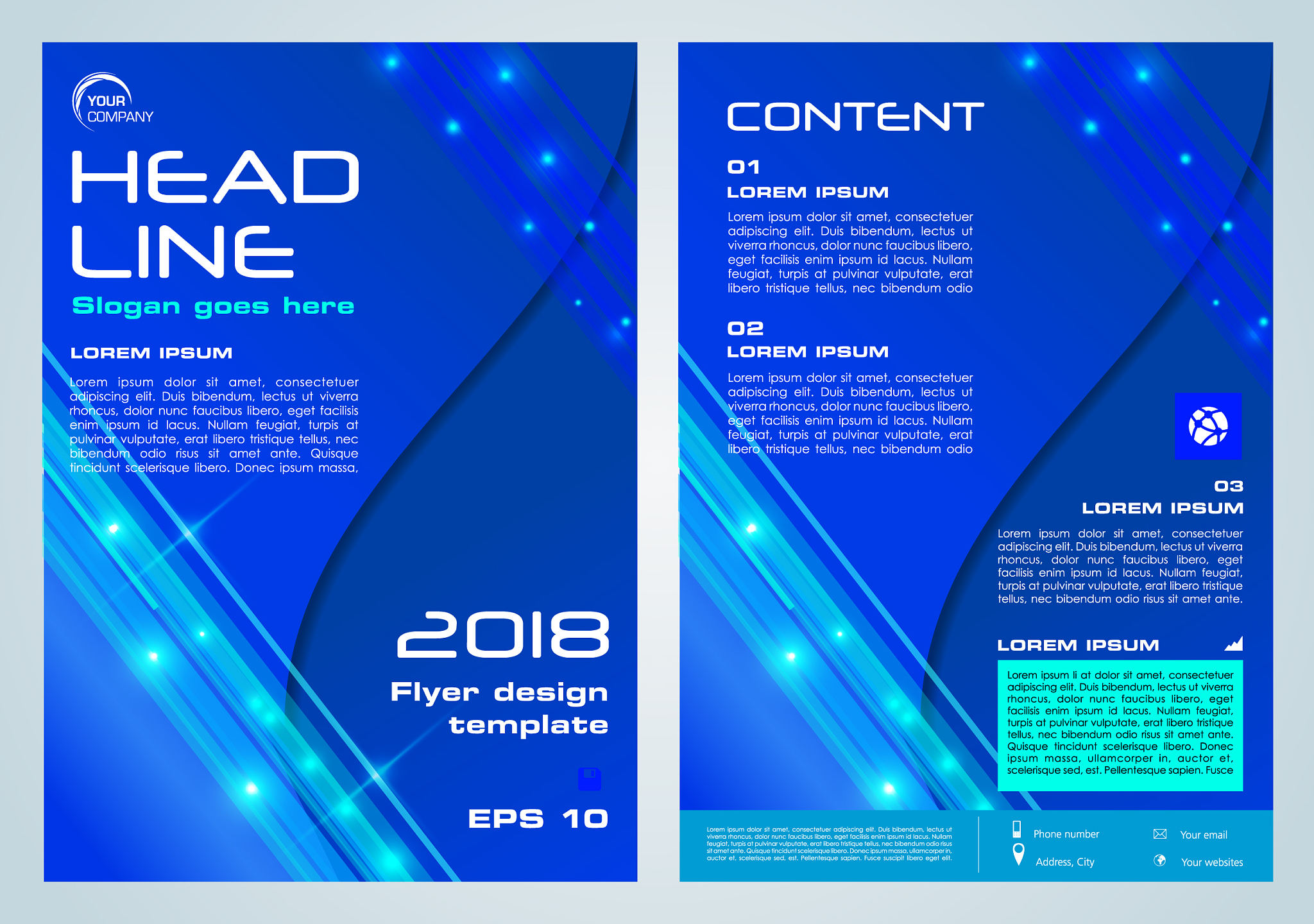 shine flyer corporate business in blue color