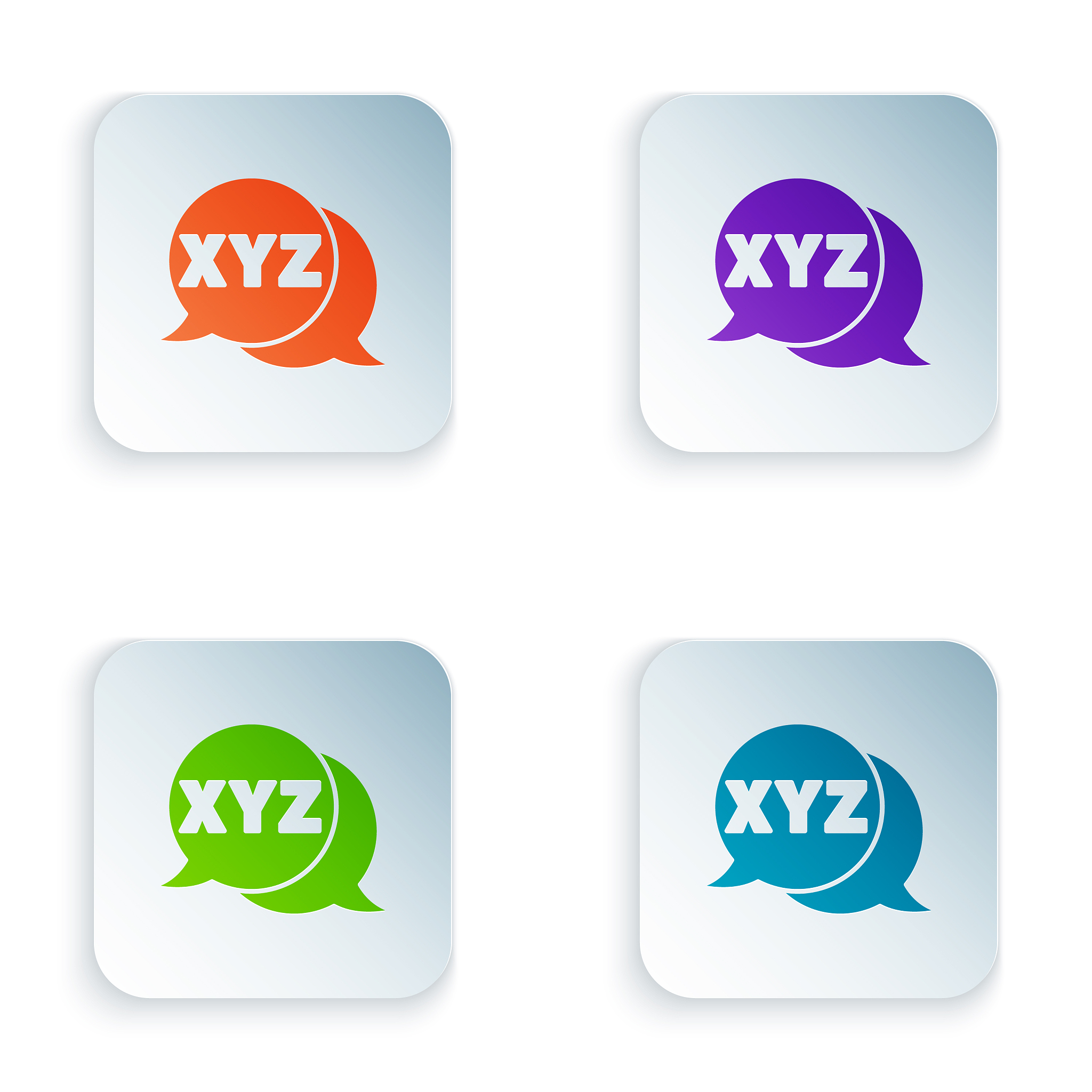 color xyz coordinate system icon isolated on white