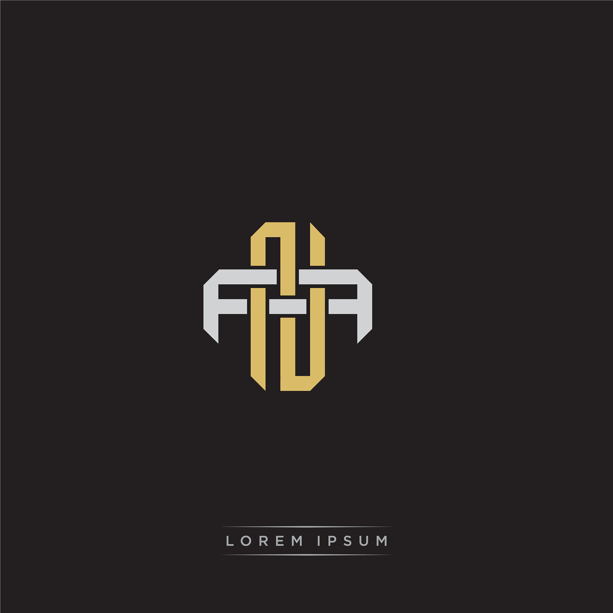 initial letter overlapping interlock logo