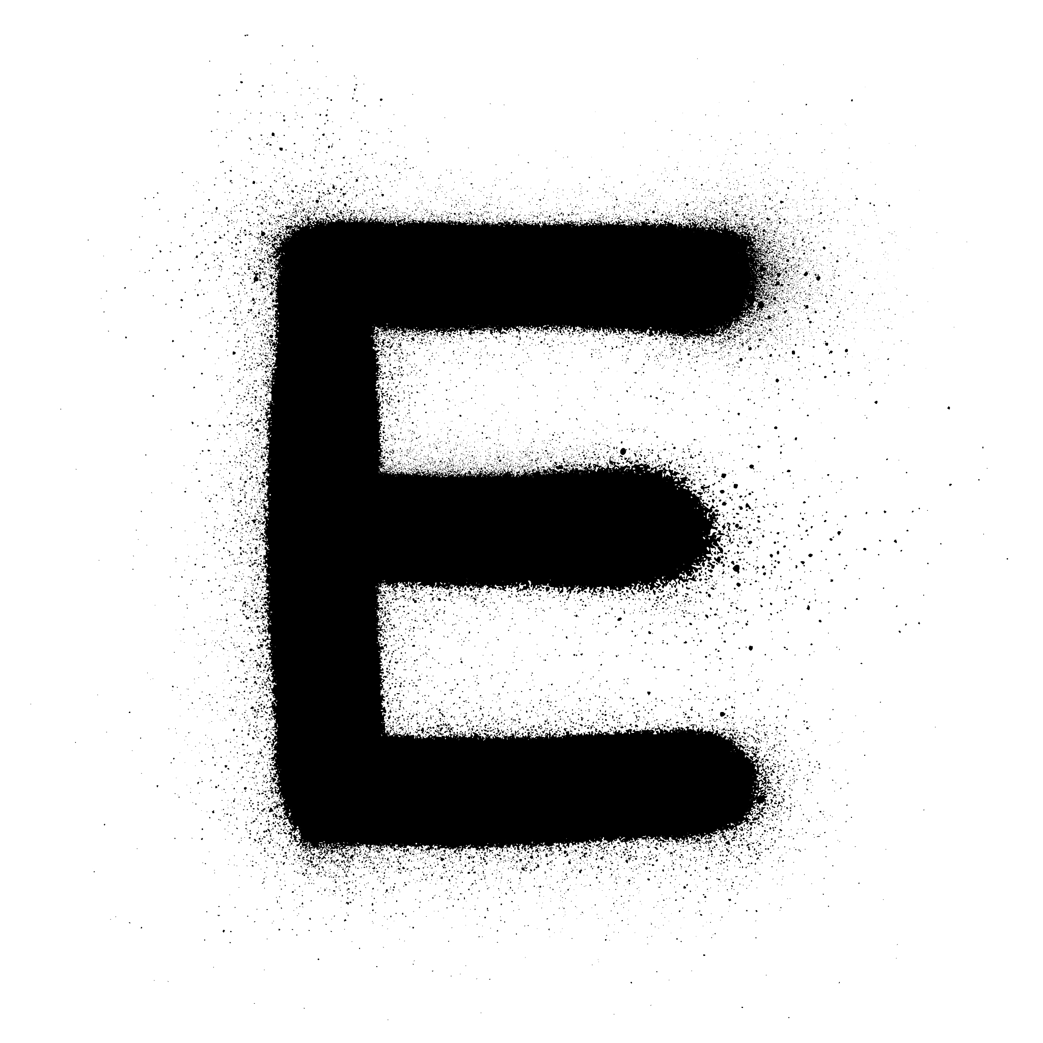 graffiti russian cyrillic ye sound sprayed in black over white