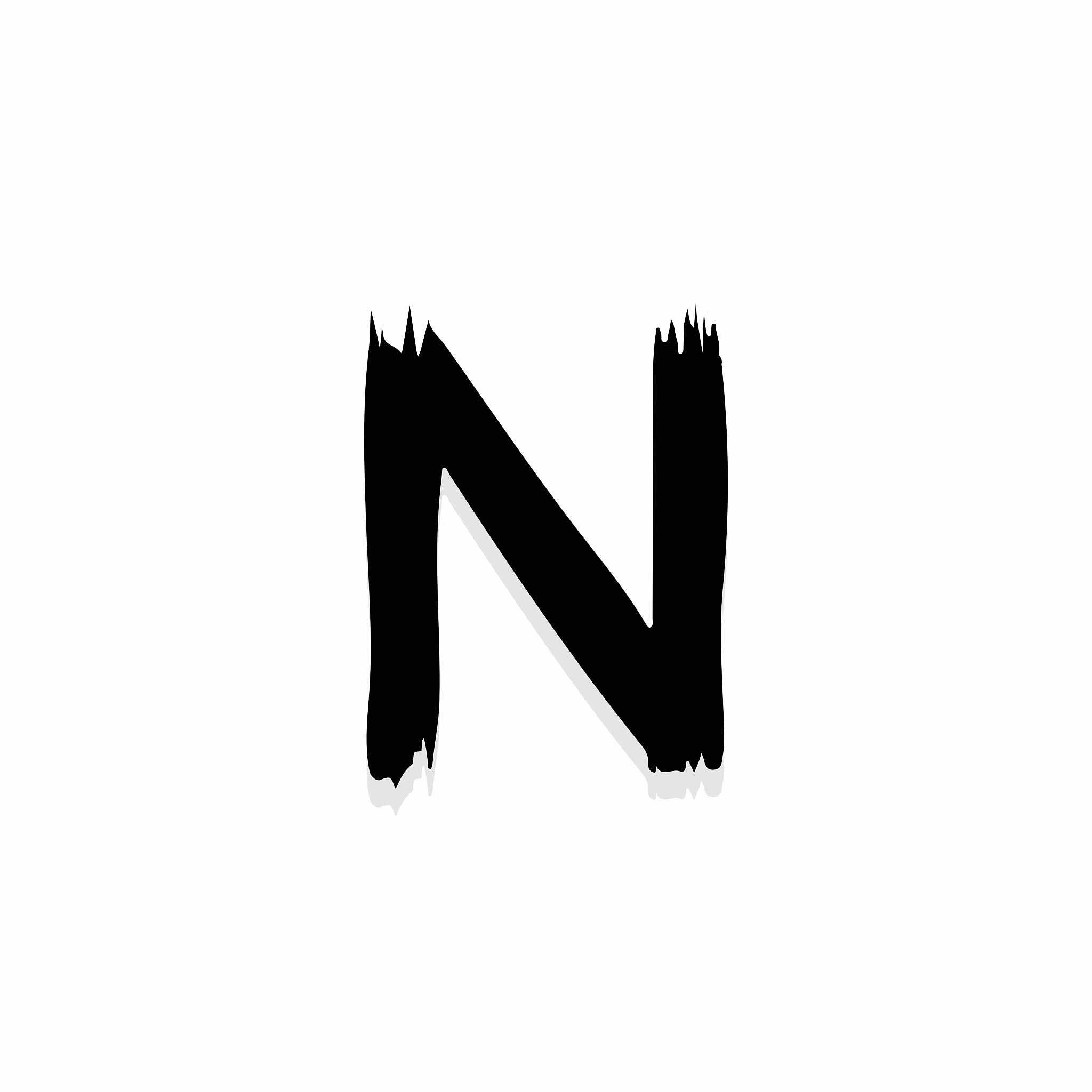 scary horror logo letter n